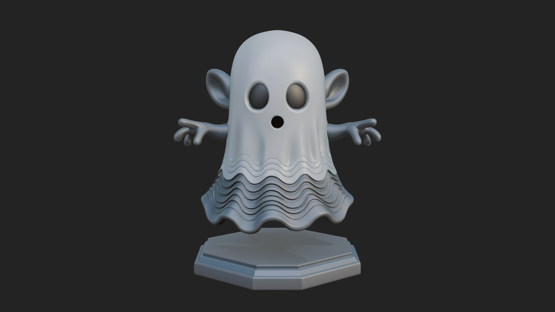 Chibi Sheet Ghost Statue Design 1 3D Print Model 3D Model