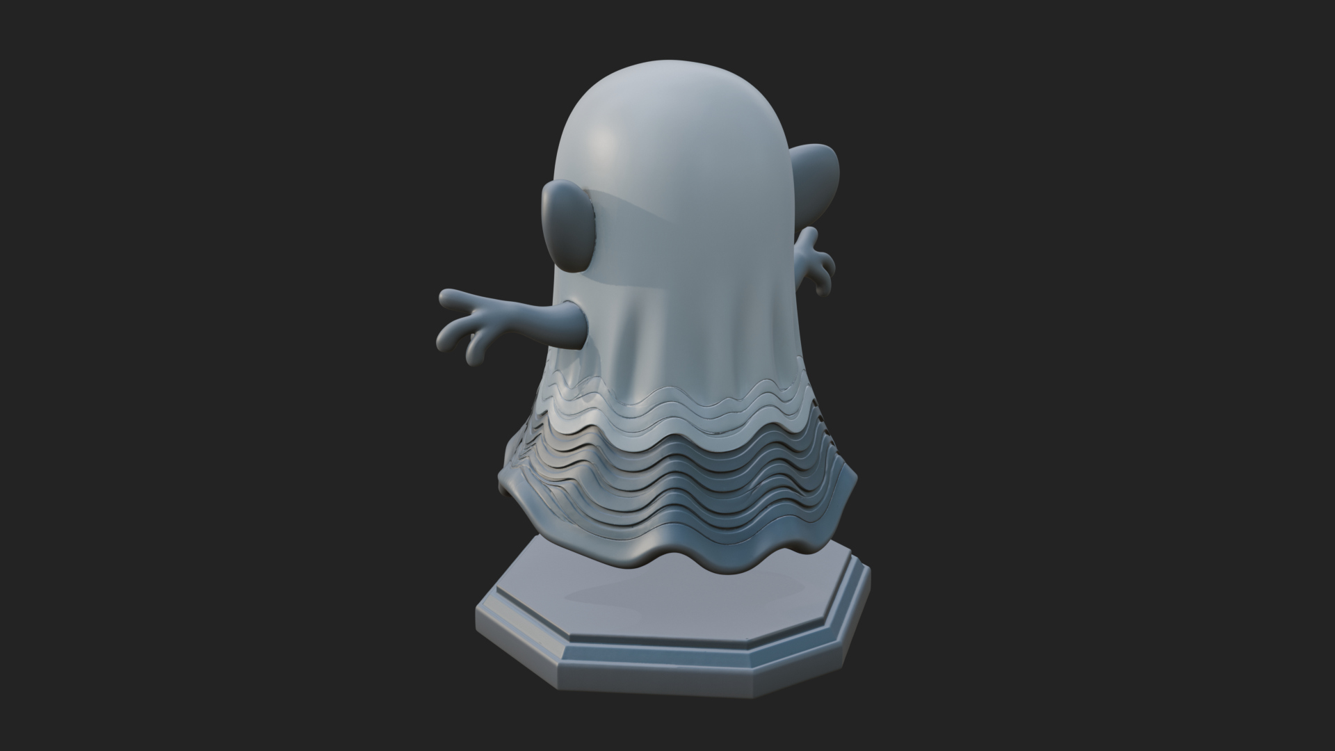 Chibi Sheet Ghost Statue Design 1 3D Print Model 3D Model