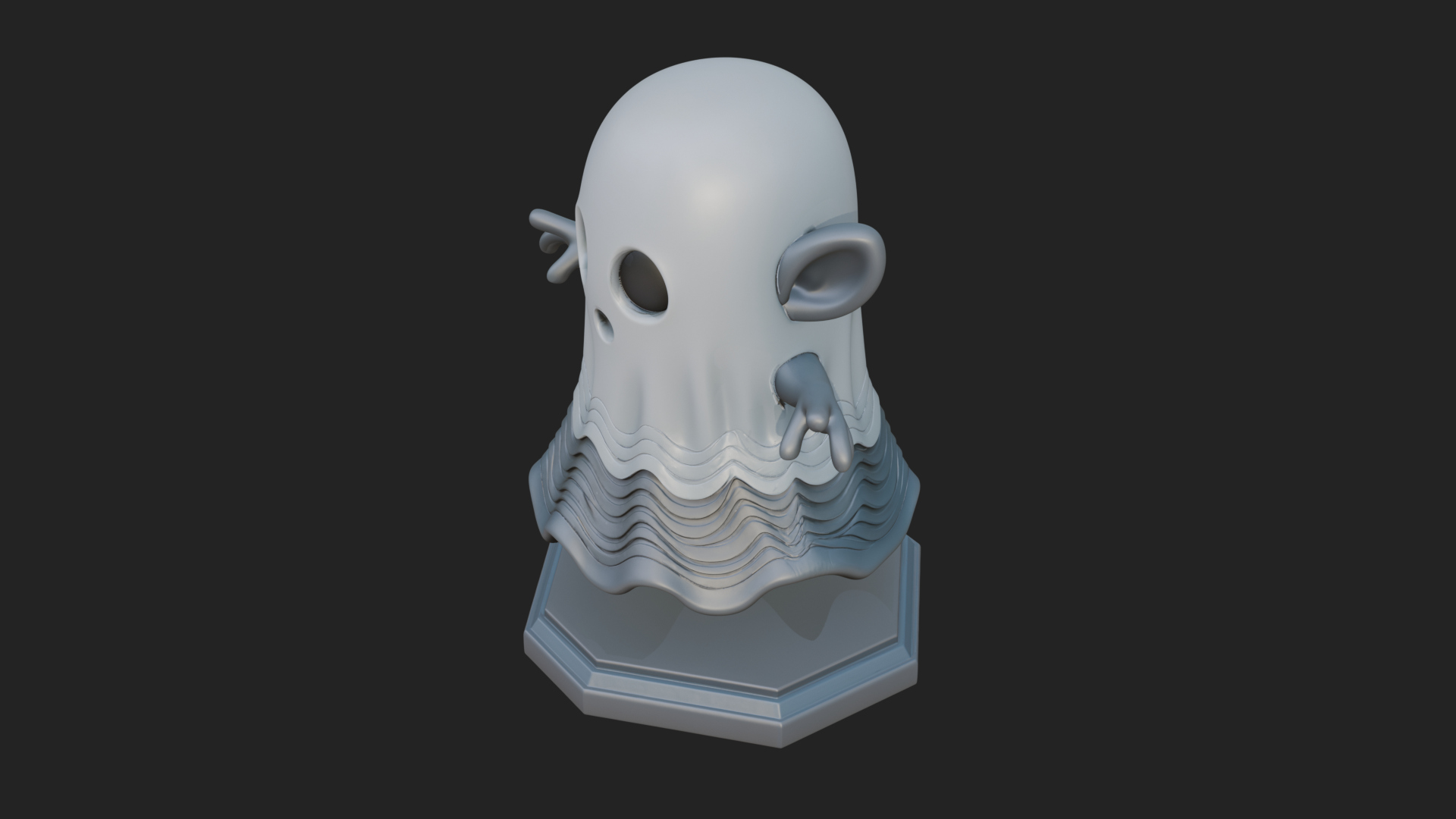 Chibi Sheet Ghost Statue Design 1 3D Print Model 3D Model