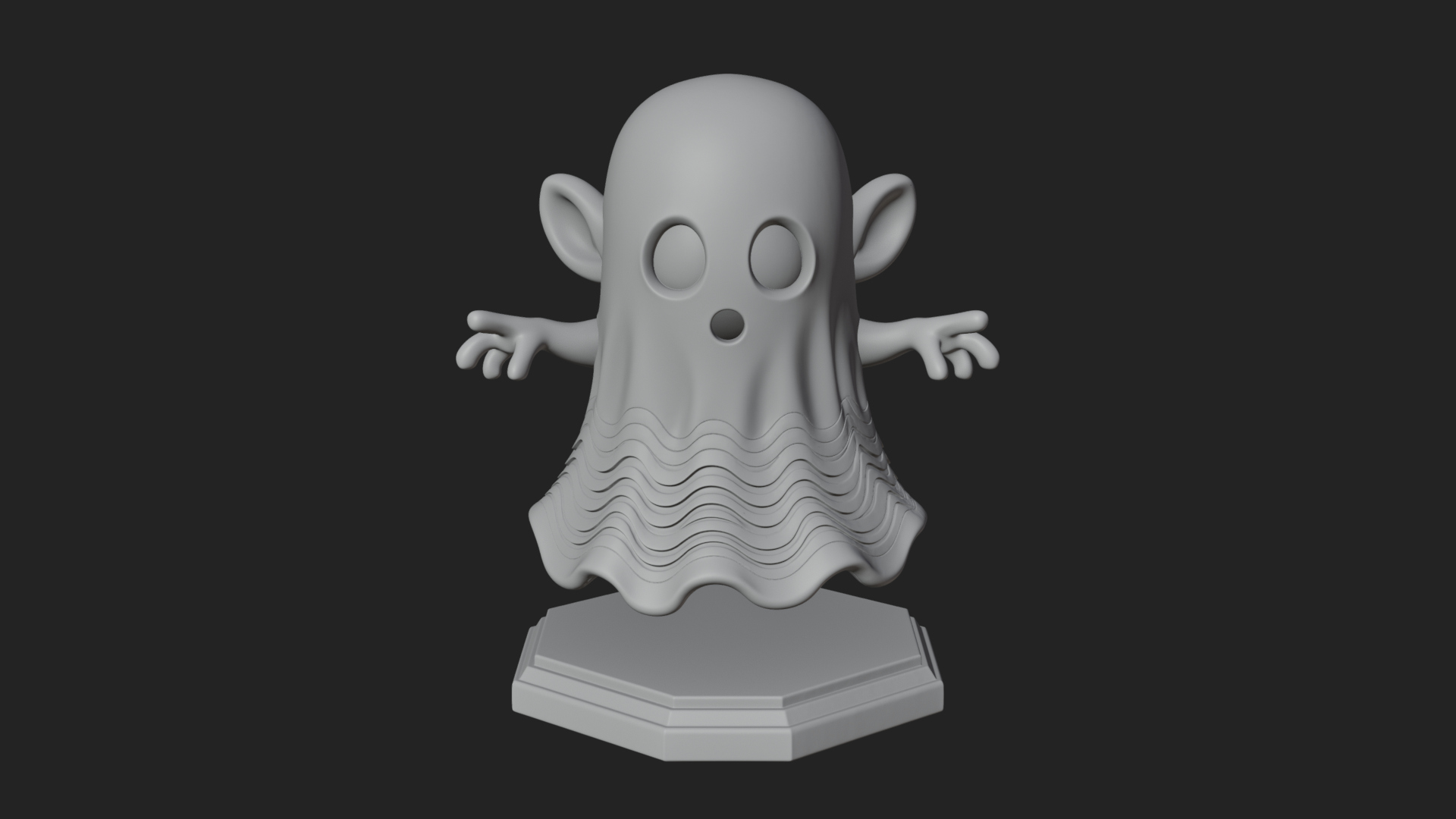 Chibi Sheet Ghost Statue Design 1 3D Print Model 3D Model