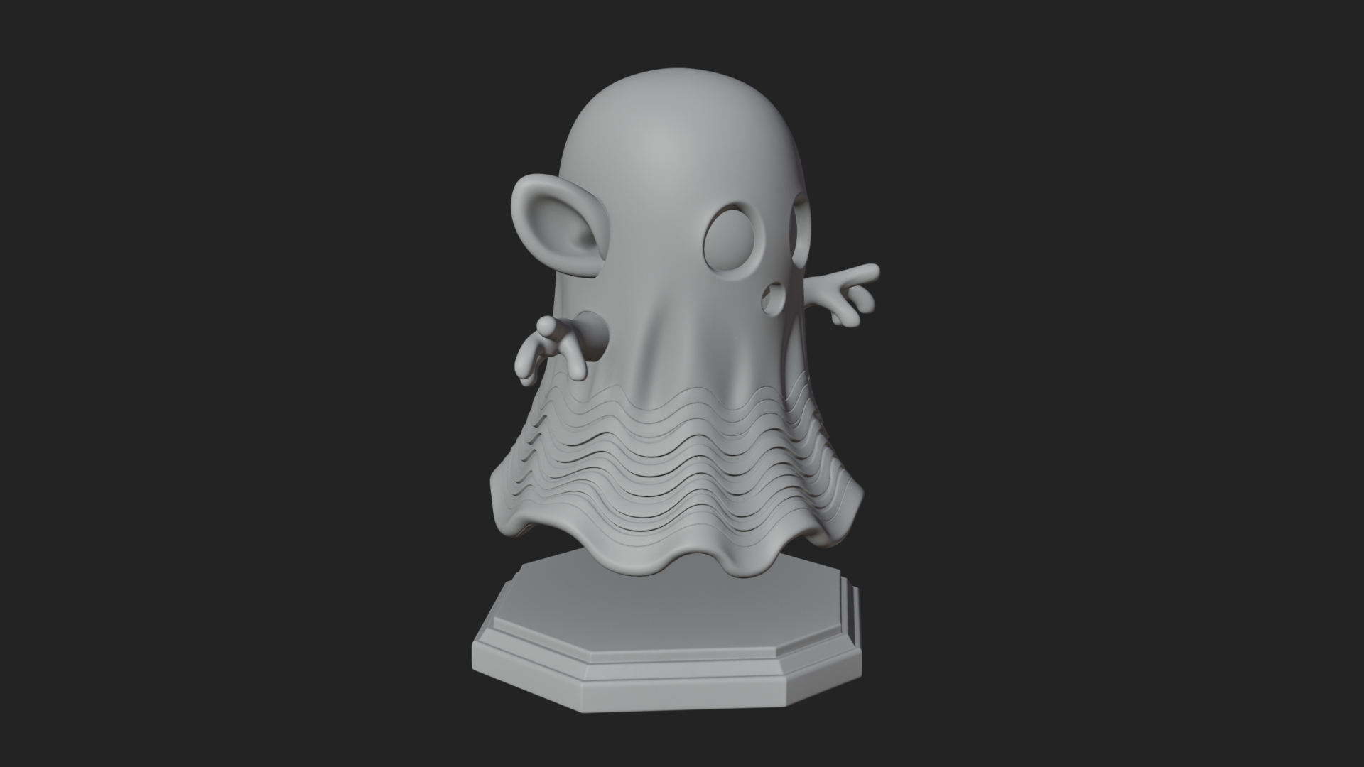 Chibi Sheet Ghost Statue Design 1 3D Print Model 3D Model