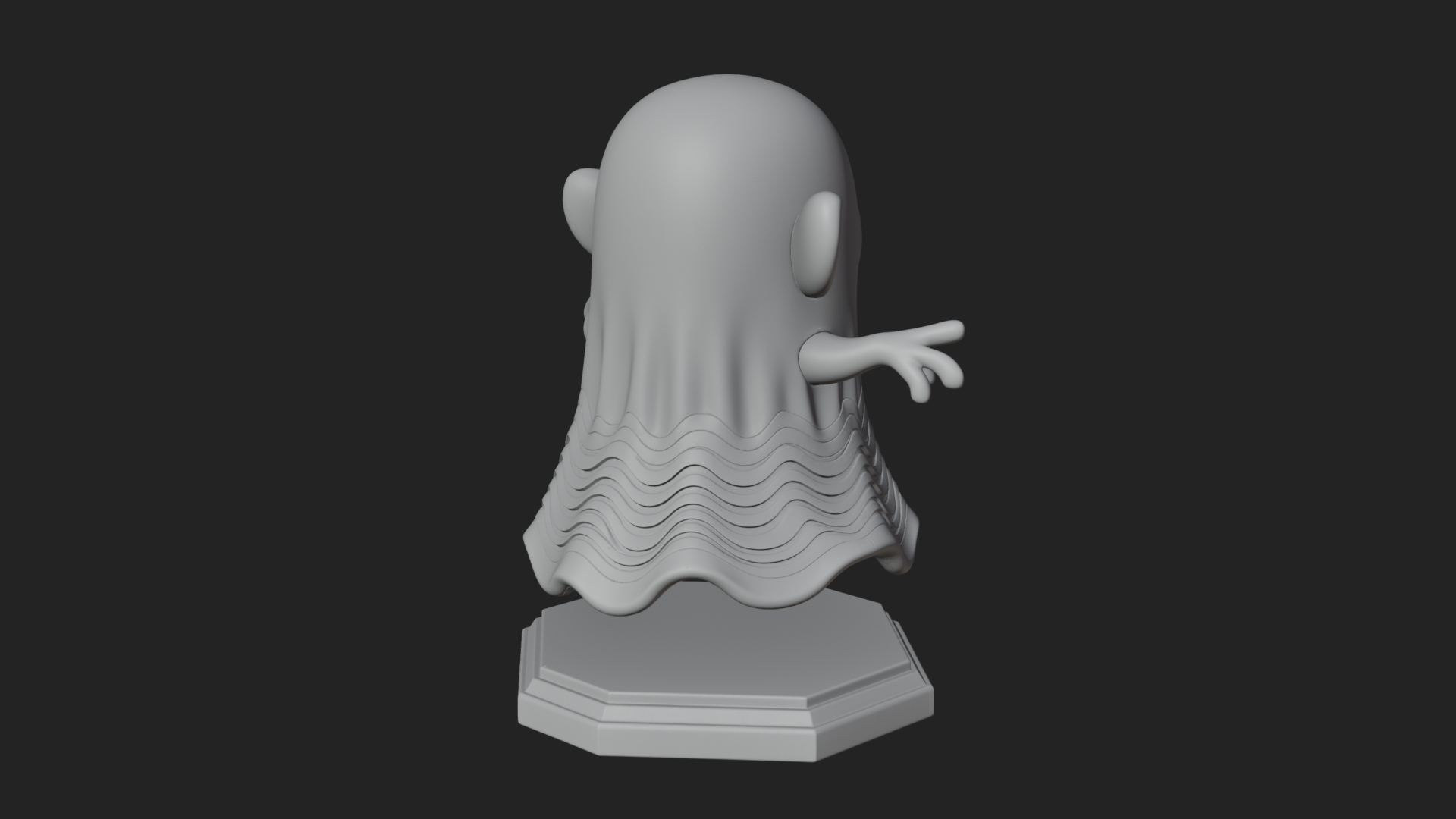 Chibi Sheet Ghost Statue Design 1 3D Print Model 3D Model
