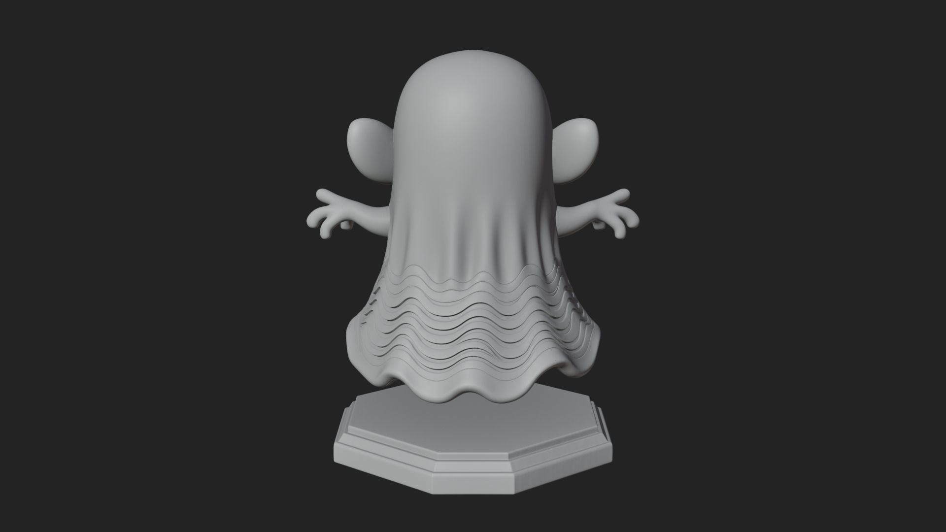 Chibi Sheet Ghost Statue Design 1 3D Print Model 3D Model