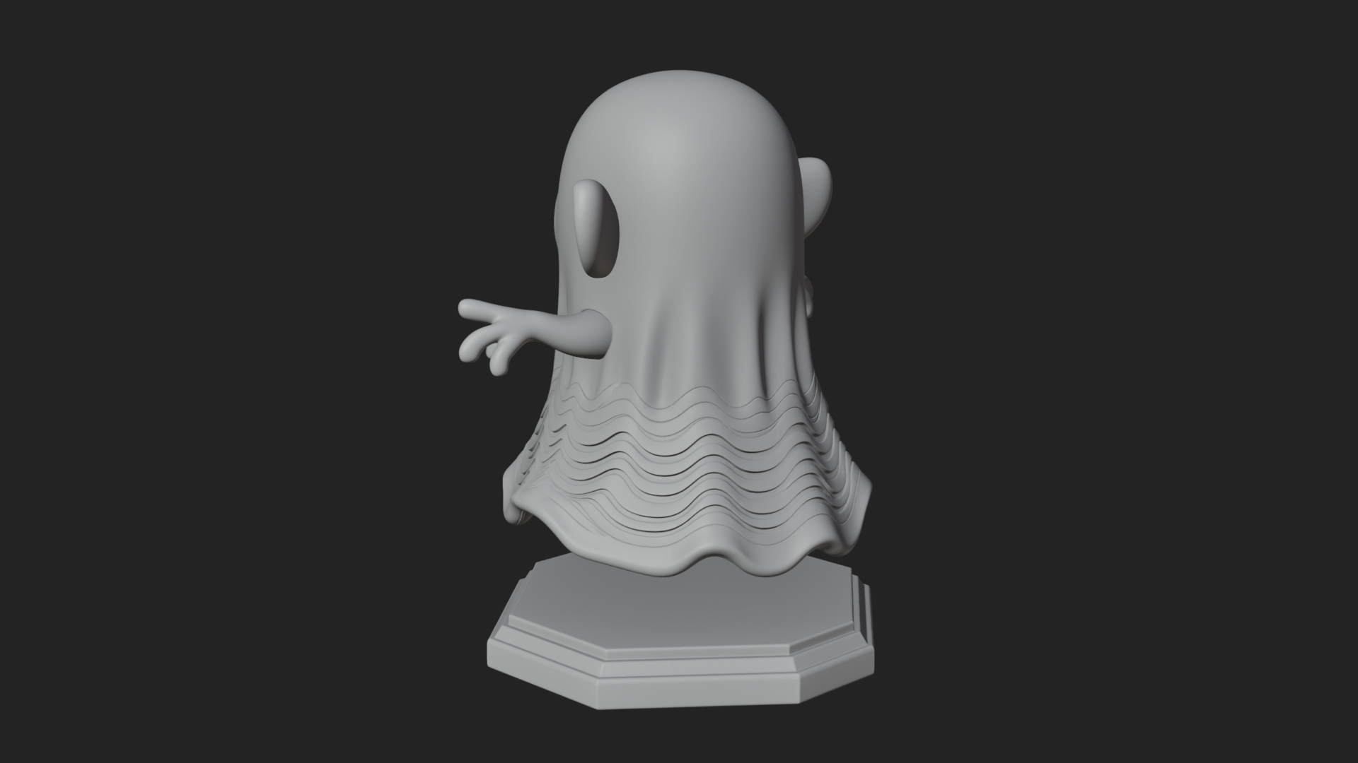 Chibi Sheet Ghost Statue Design 1 3D Print Model 3D Model