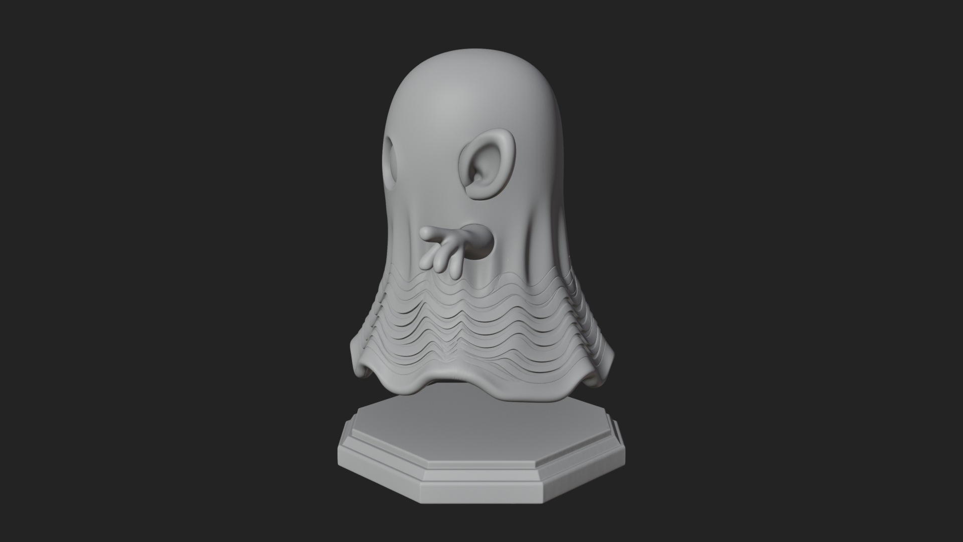 Chibi Sheet Ghost Statue Design 1 3D Print Model 3D Model