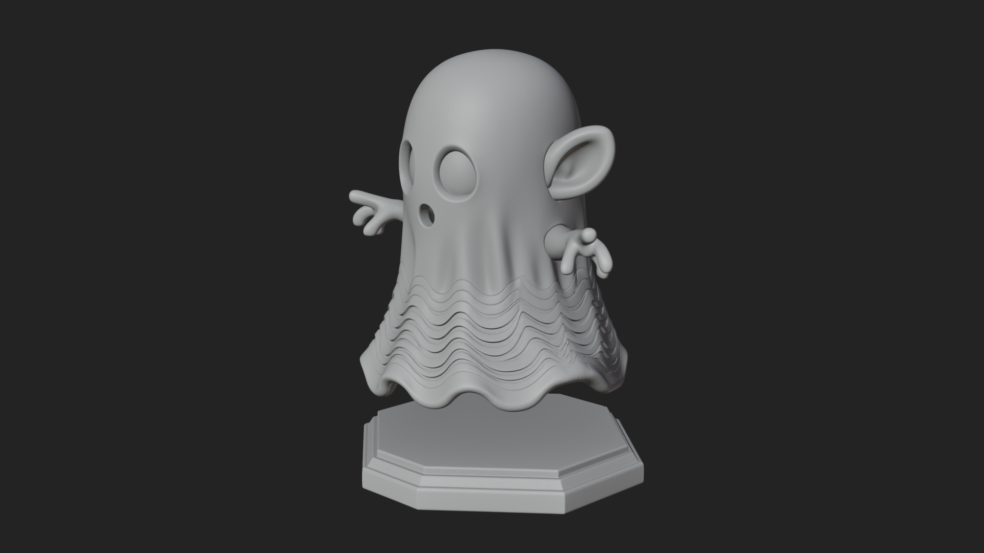 Chibi Sheet Ghost Statue Design 1 3D Print Model 3D Model