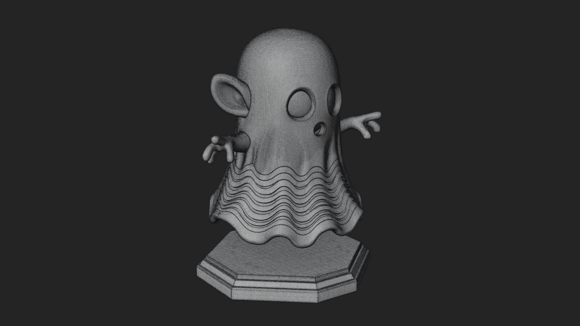 Chibi Sheet Ghost Statue Design 1 3D Print Model 3D Model