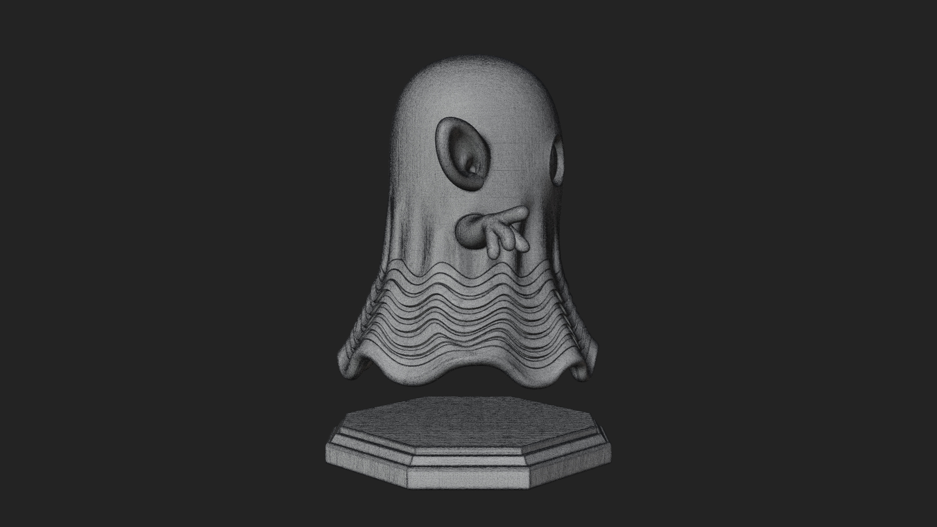 Chibi Sheet Ghost Statue Design 1 3D Print Model 3D Model