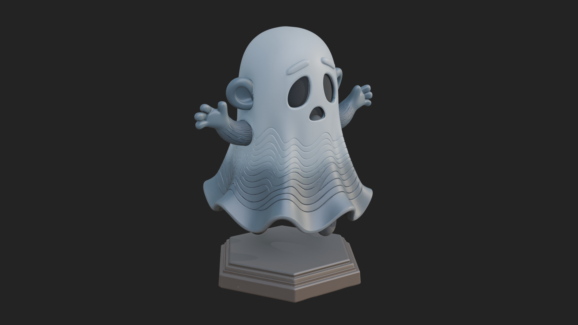 Chibi Sheet Ghost Statue Design 2 3D Print Model 3D Model