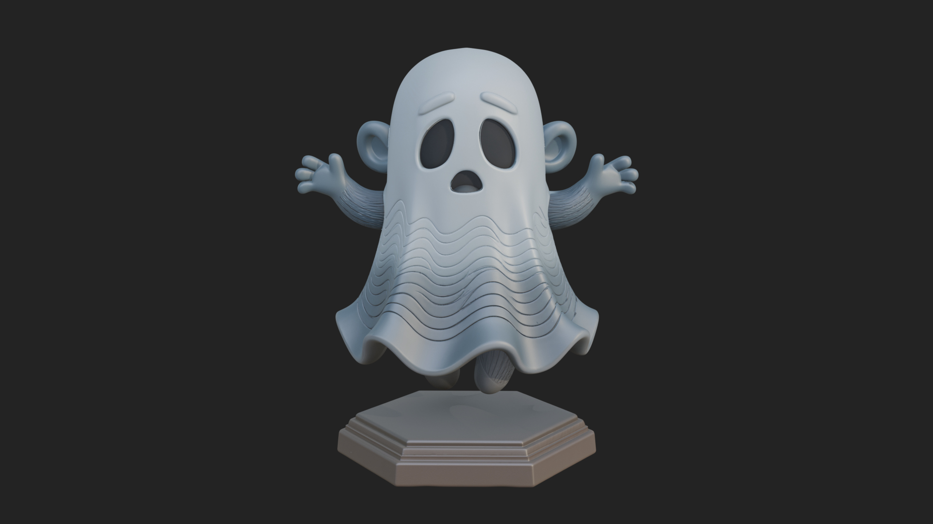 Chibi Sheet Ghost Statue Design 2 3D Print Model 3D Model