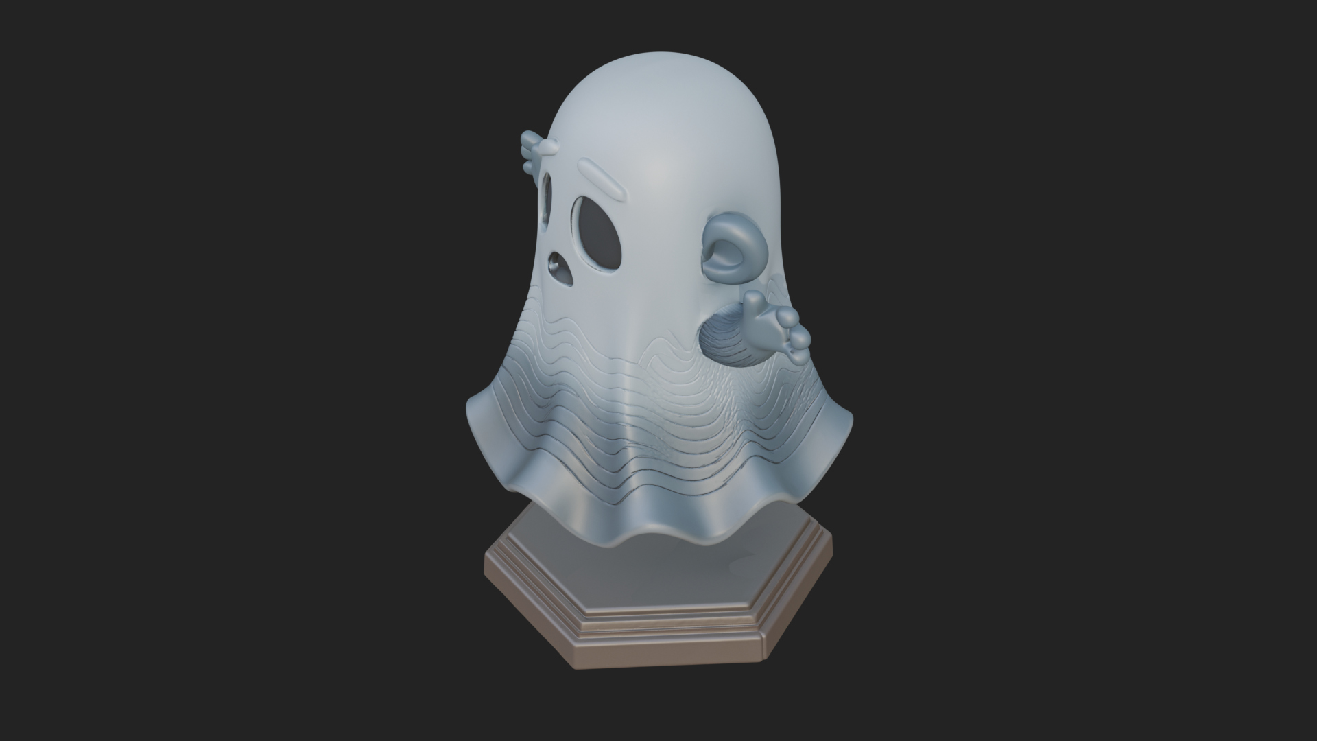 Chibi Sheet Ghost Statue Design 2 3D Print Model 3D Model