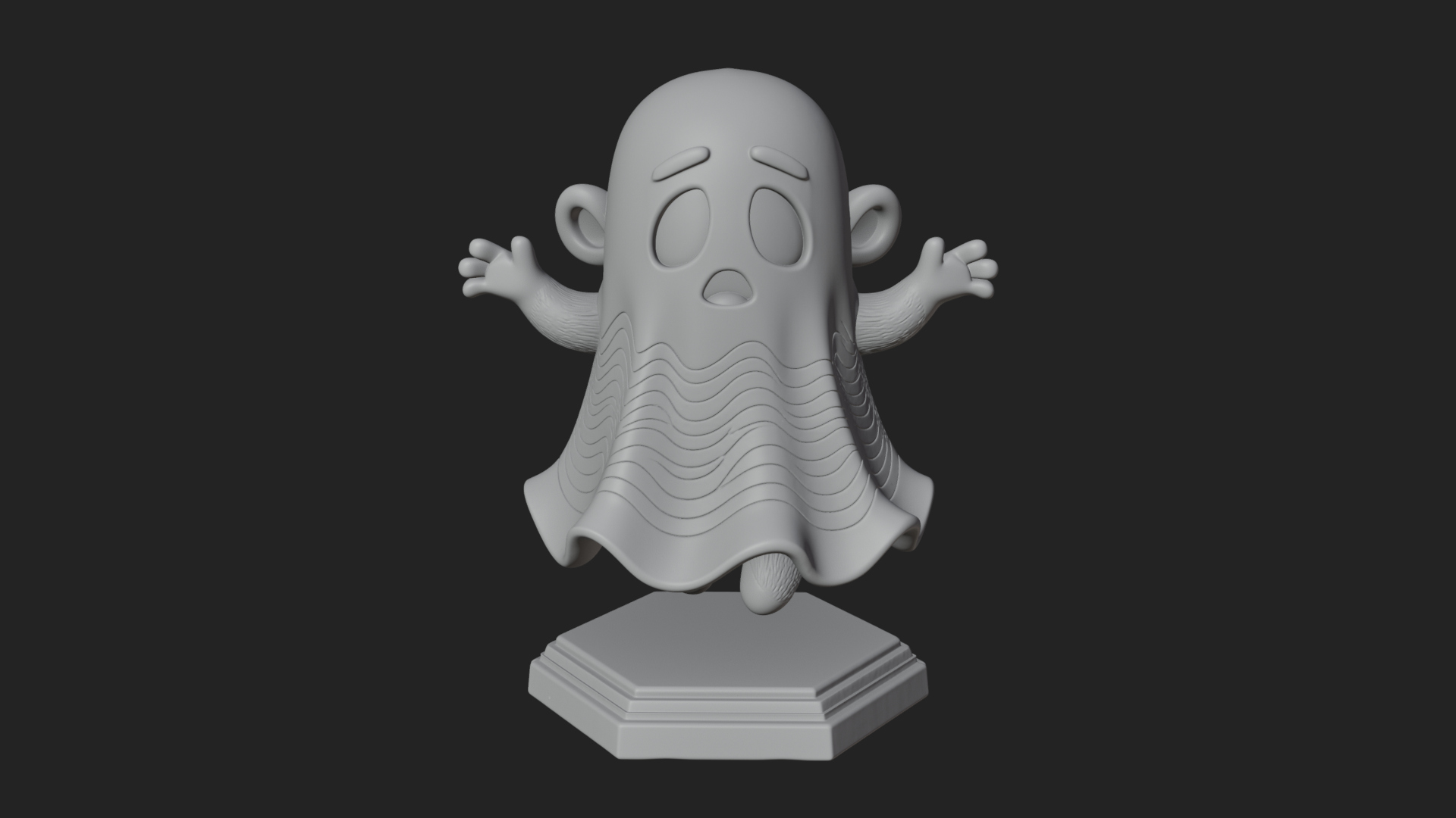 Chibi Sheet Ghost Statue Design 2 3D Print Model 3D Model