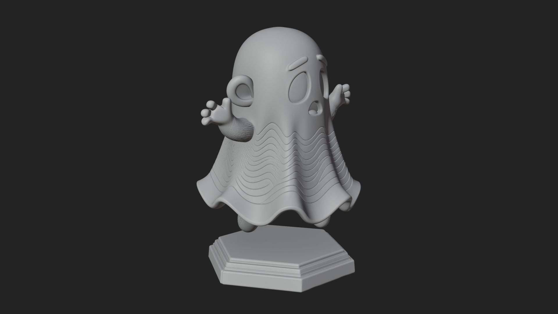 Chibi Sheet Ghost Statue Design 2 3D Print Model 3D Model