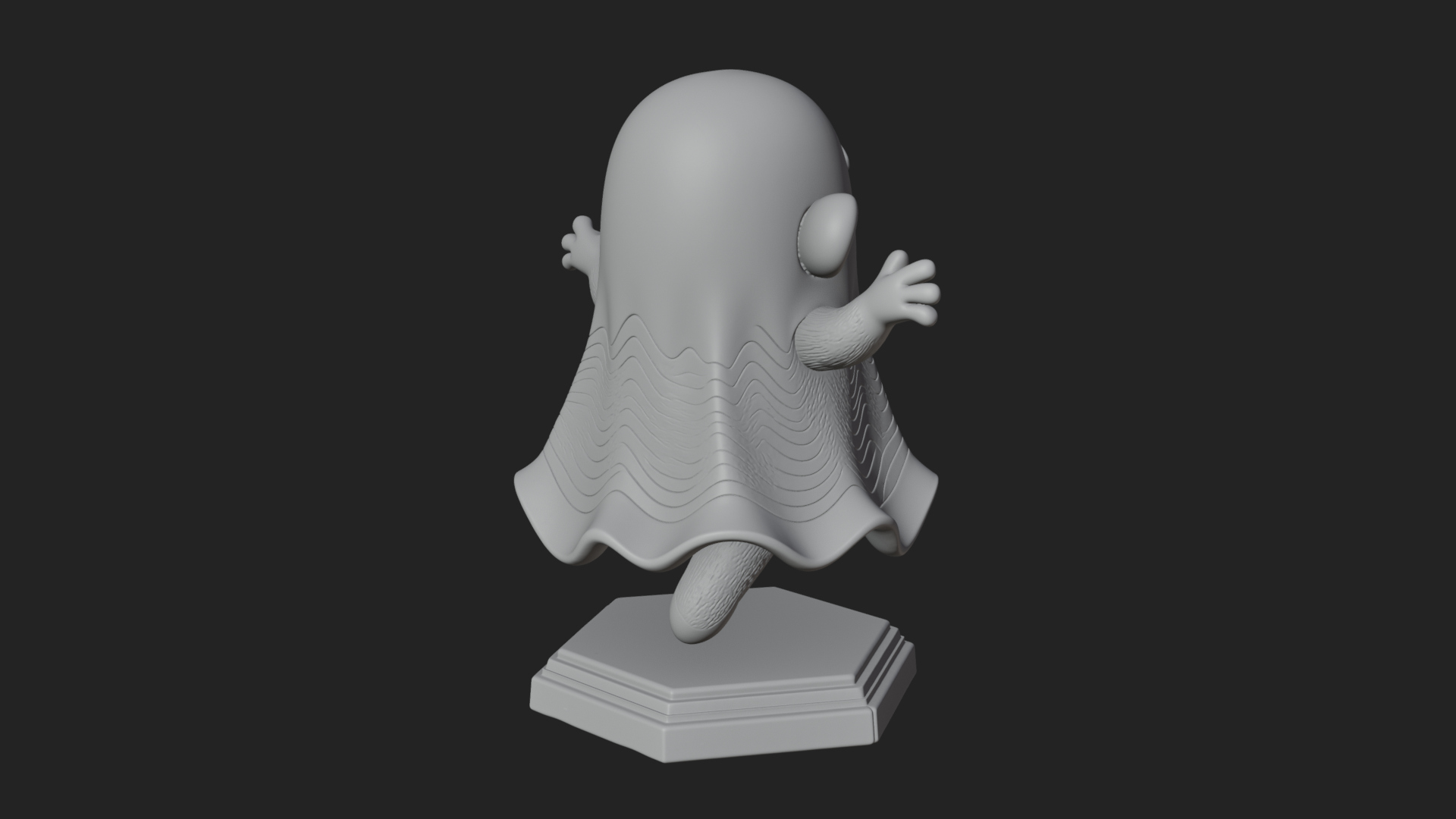 Chibi Sheet Ghost Statue Design 2 3D Print Model 3D Model