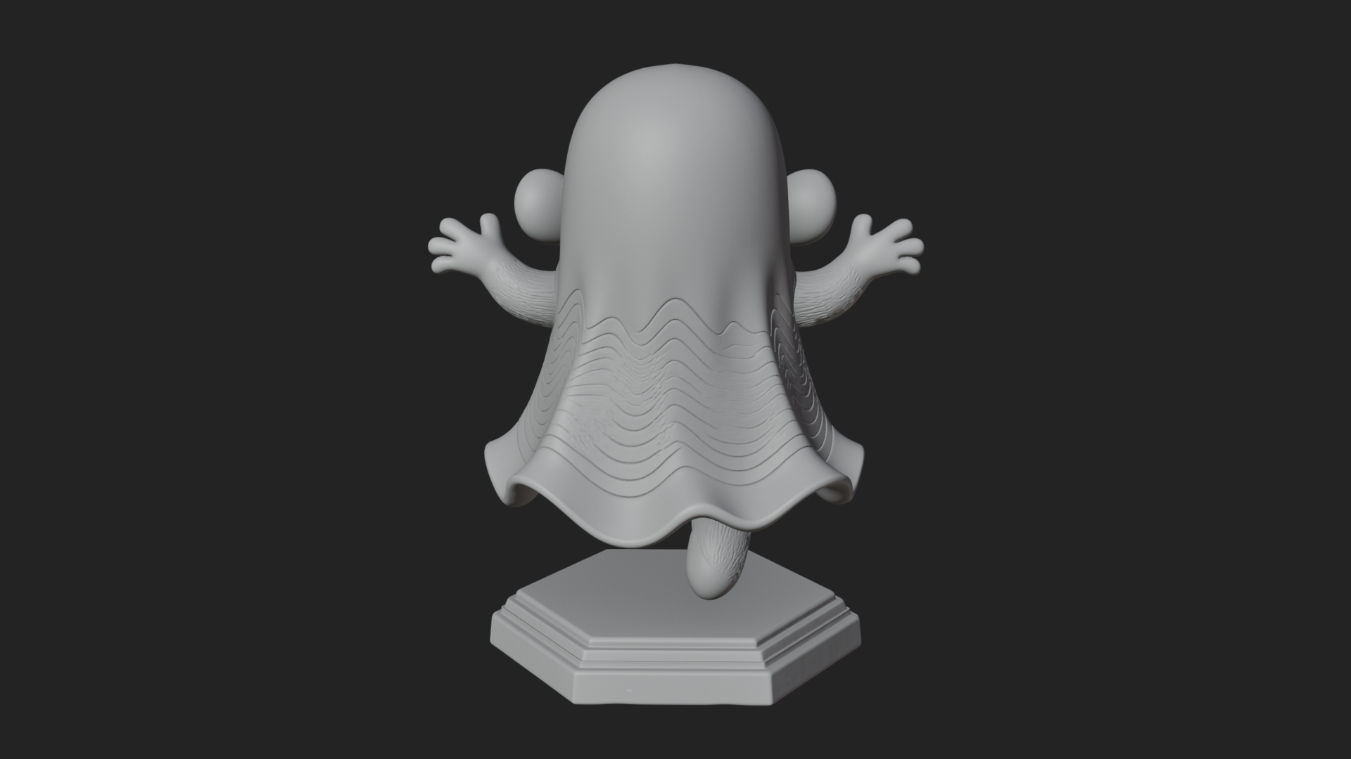 Chibi Sheet Ghost Statue Design 2 3D Print Model 3D Model