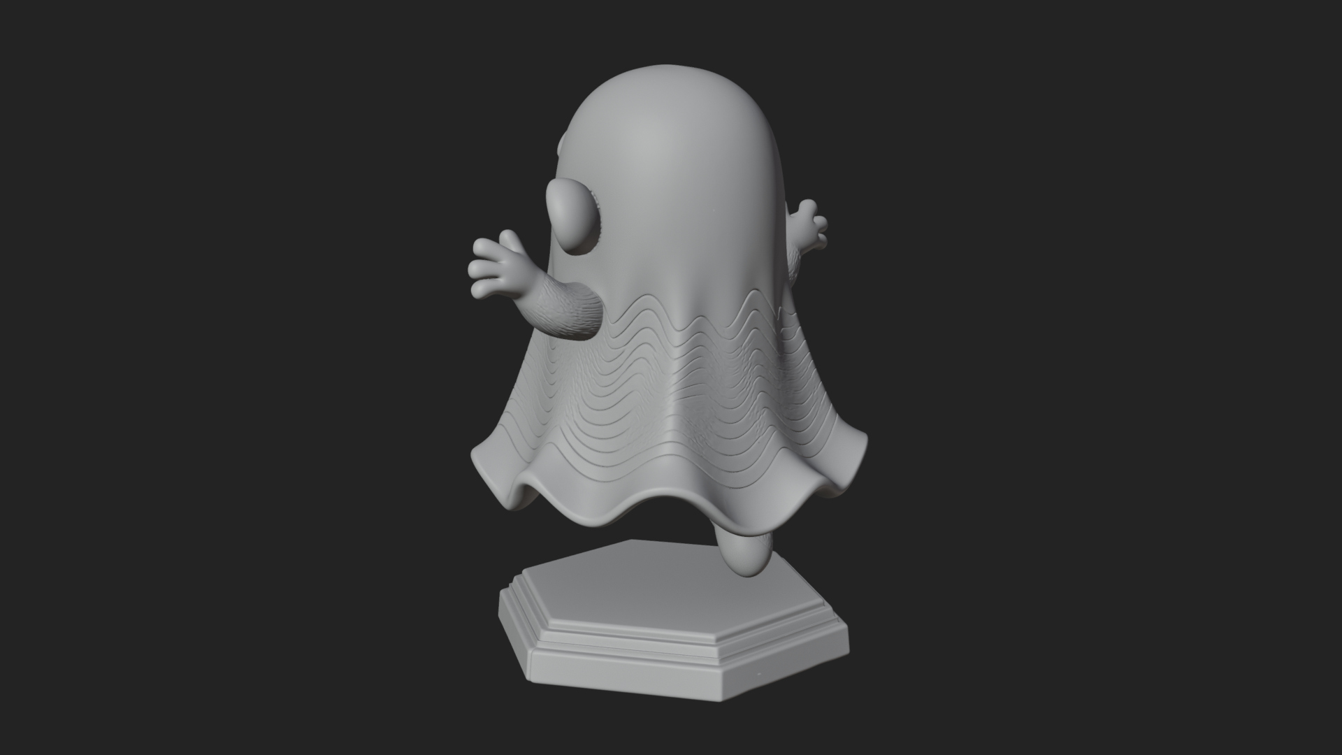 Chibi Sheet Ghost Statue Design 2 3D Print Model 3D Model