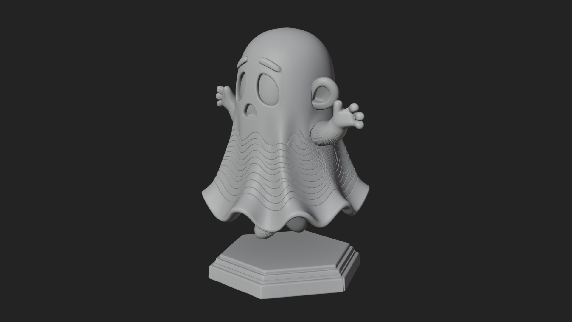Chibi Sheet Ghost Statue Design 2 3D Print Model 3D Model