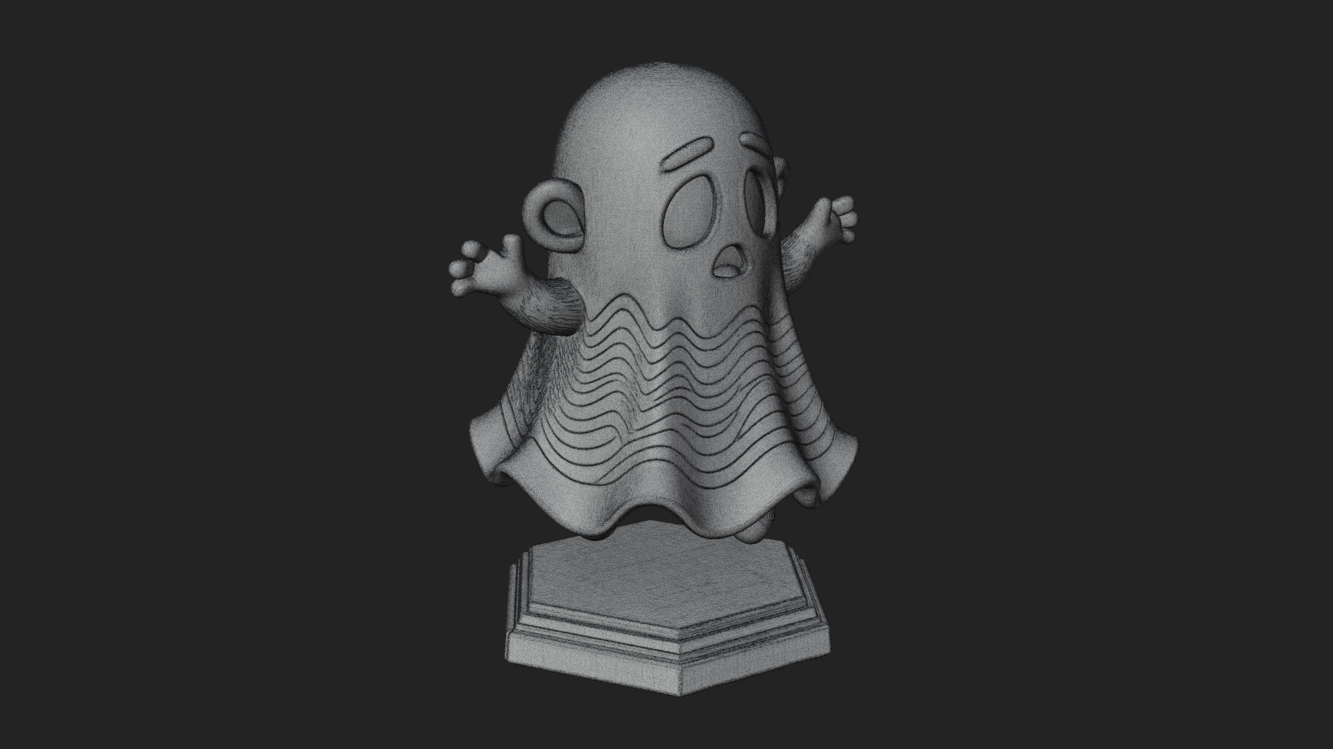 Chibi Sheet Ghost Statue Design 2 3D Print Model 3D Model