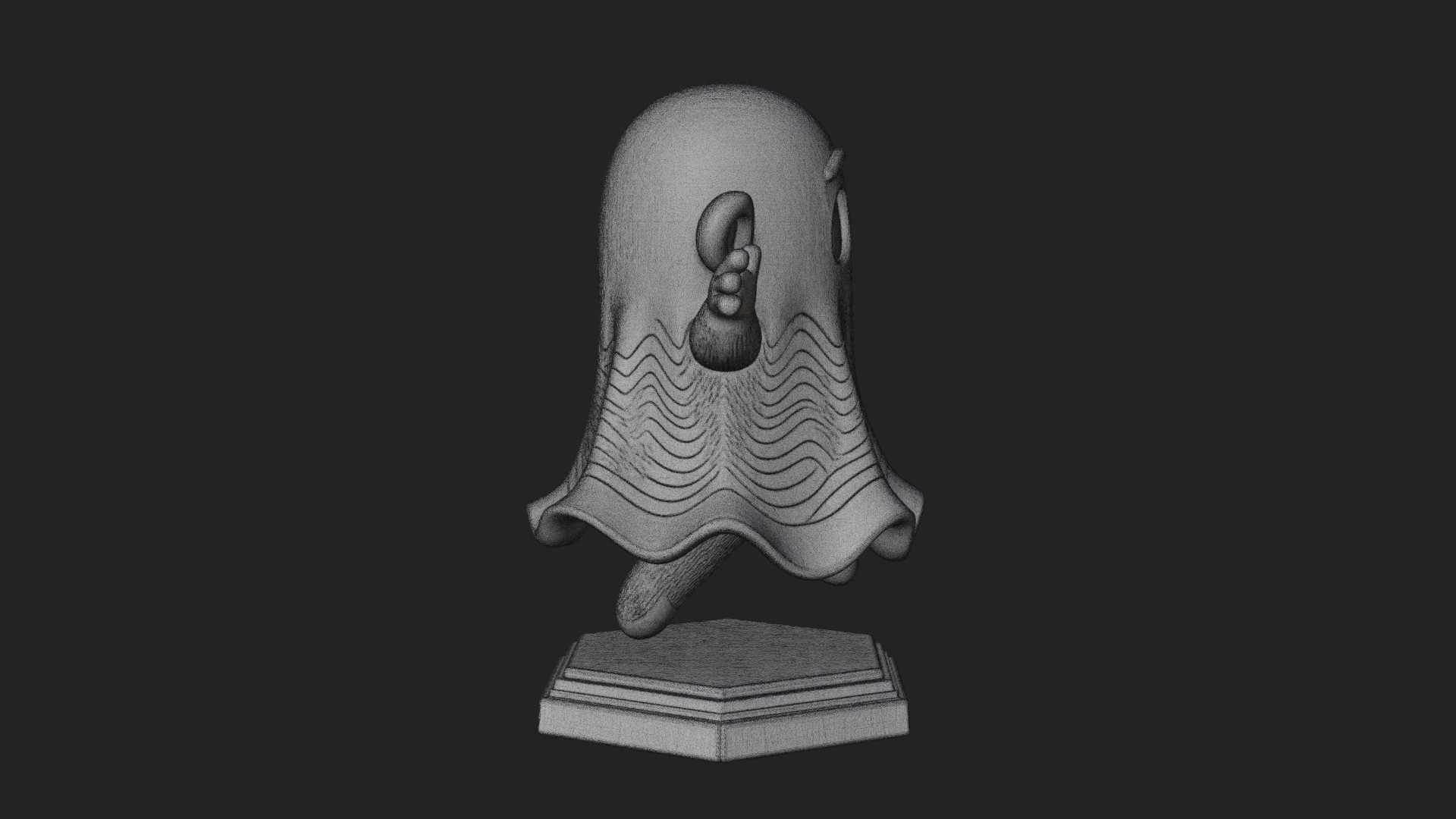 Chibi Sheet Ghost Statue Design 2 3D Print Model 3D Model
