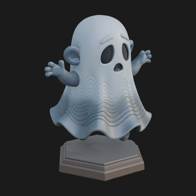Chibi Sheet Ghost Statue Design 2 3D Print Model