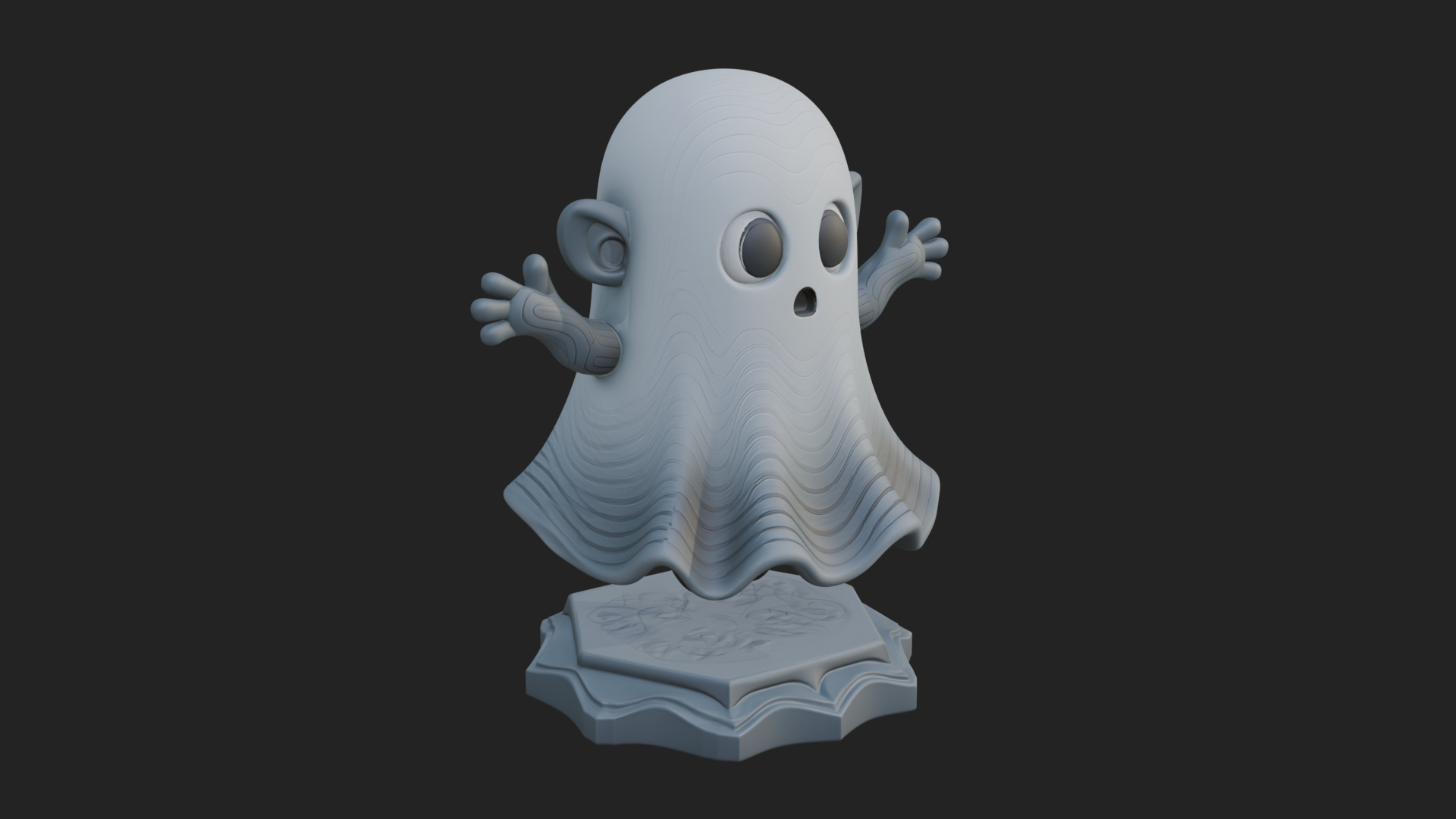 Chibi Sheet Ghost Statue Design 3 3D Print Model 3D Model