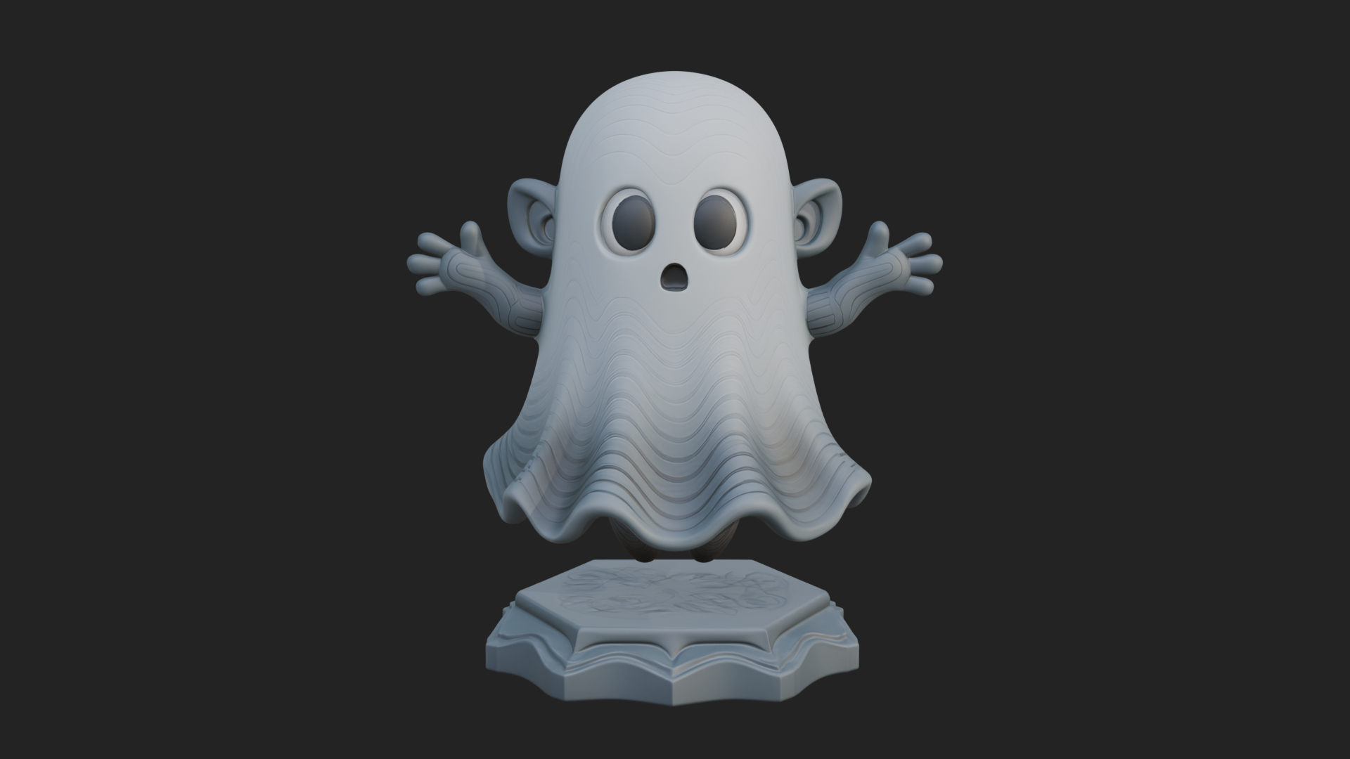 Chibi Sheet Ghost Statue Design 3 3D Print Model 3D Model