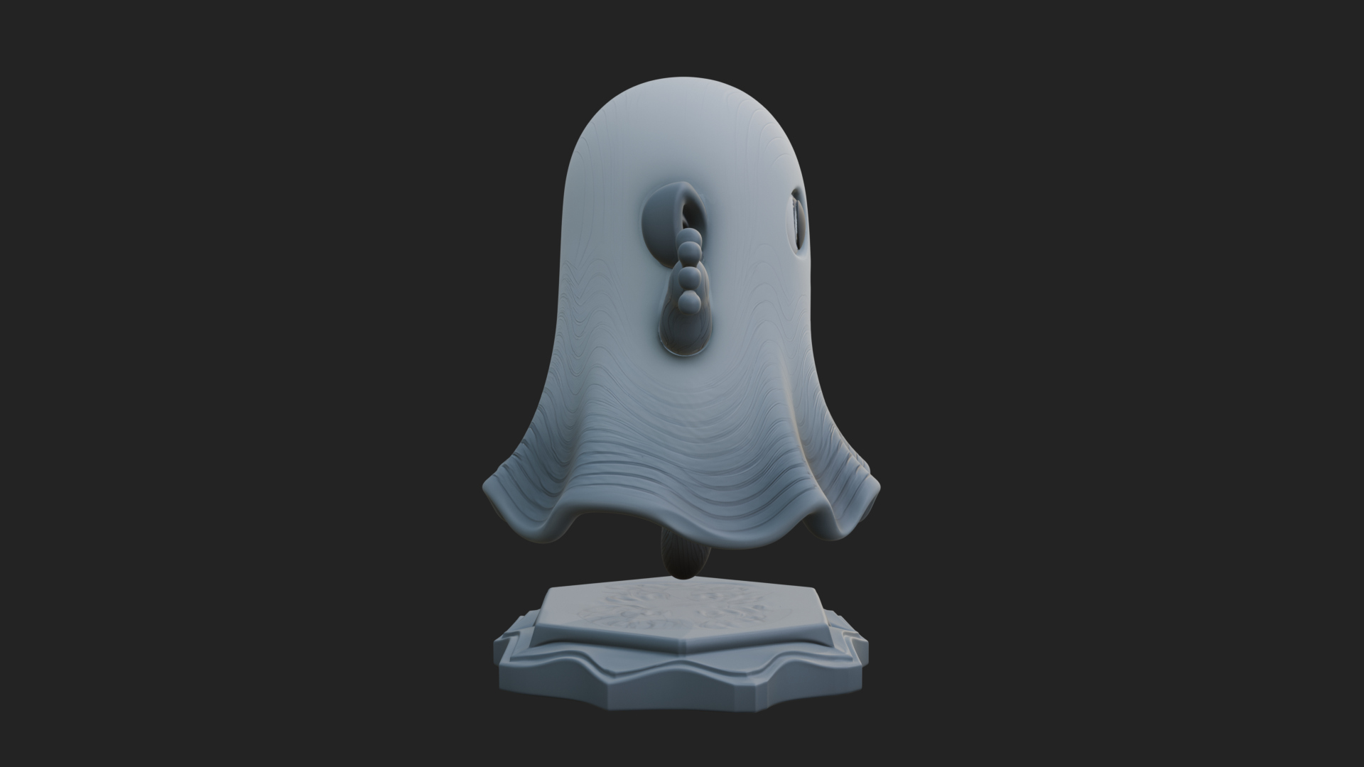 Chibi Sheet Ghost Statue Design 3 3D Print Model 3D Model