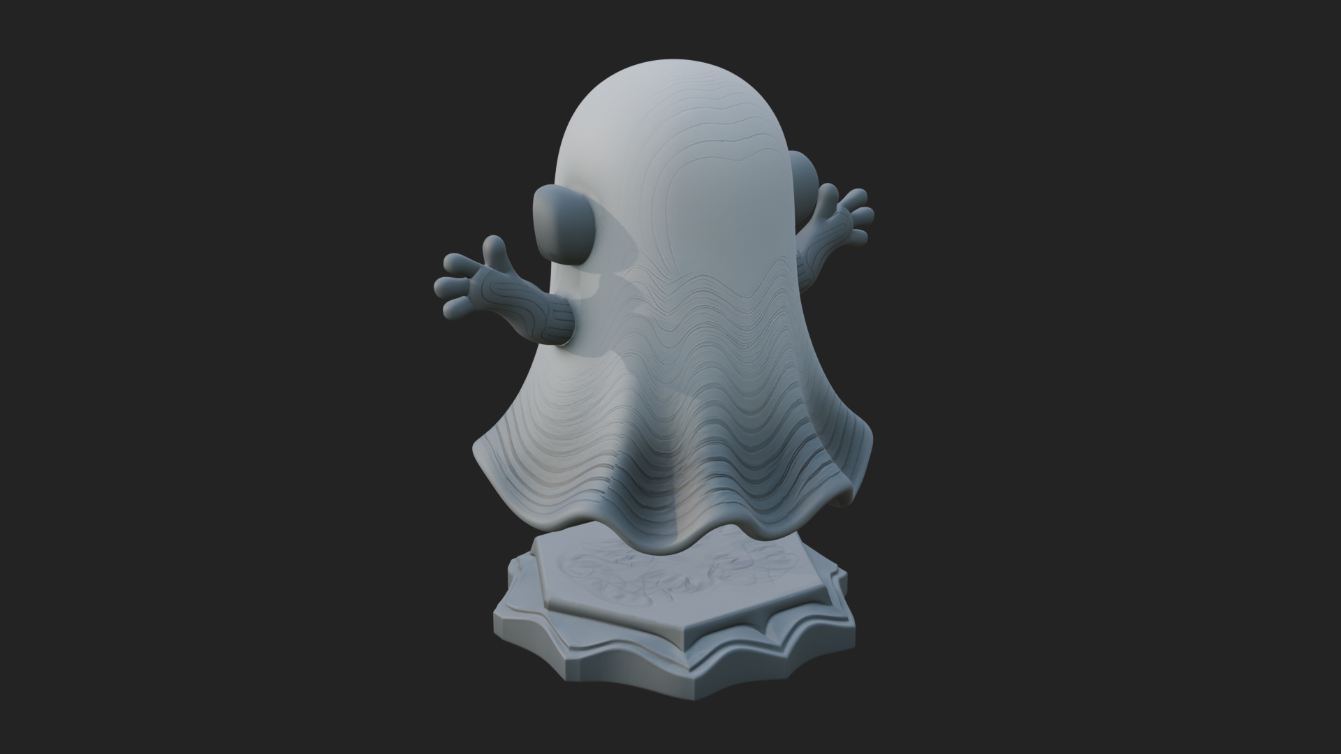 Chibi Sheet Ghost Statue Design 3 3D Print Model 3D Model