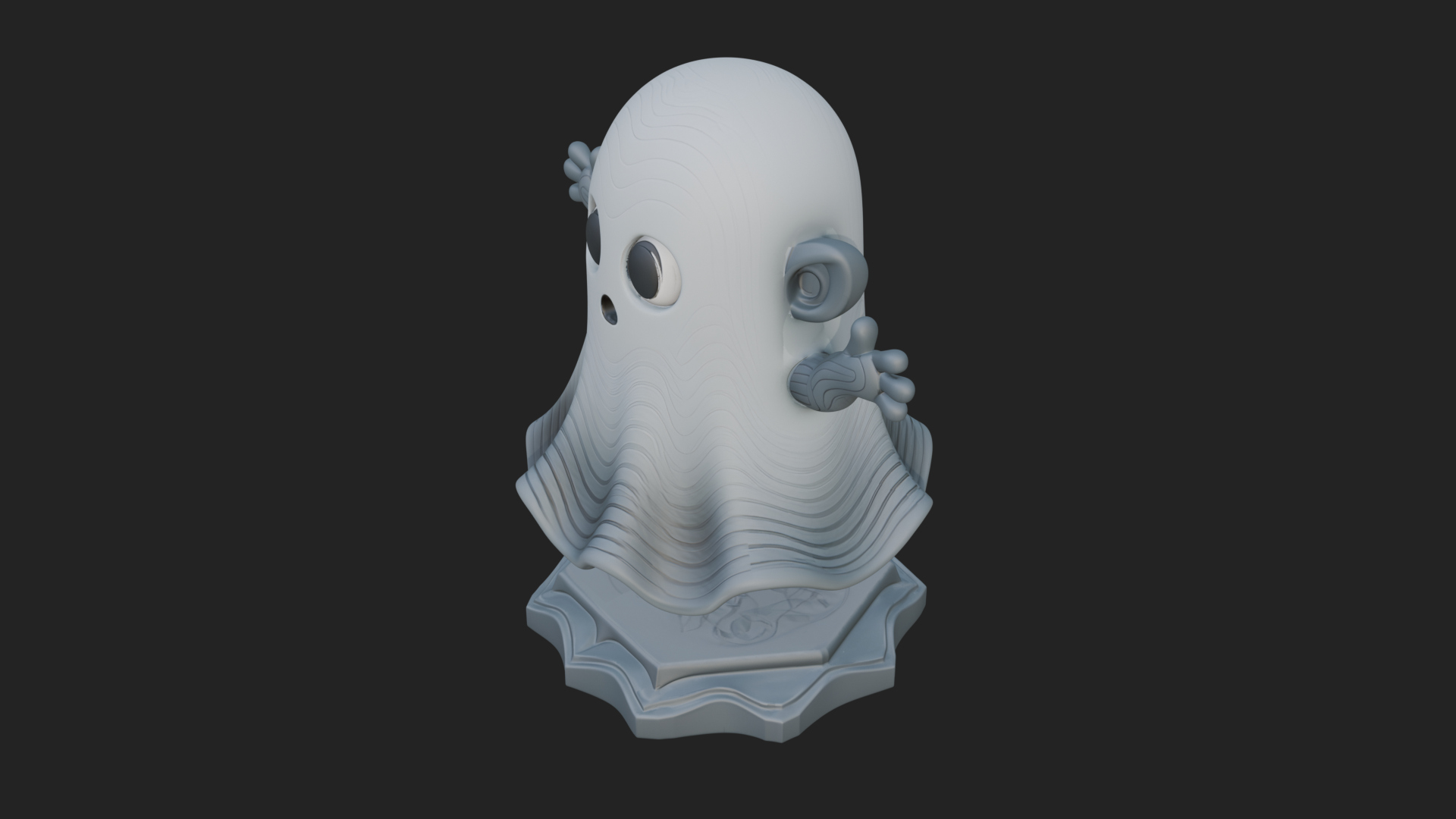 Chibi Sheet Ghost Statue Design 3 3D Print Model 3D Model