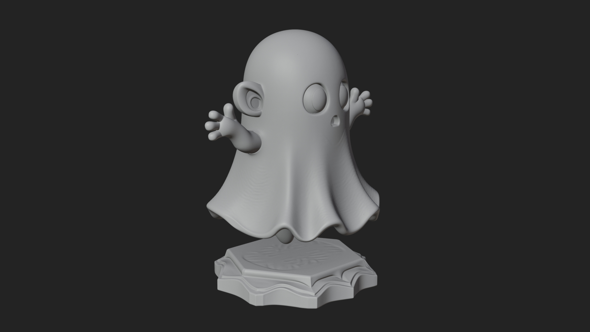 Chibi Sheet Ghost Statue Design 3 3D Print Model 3D Model