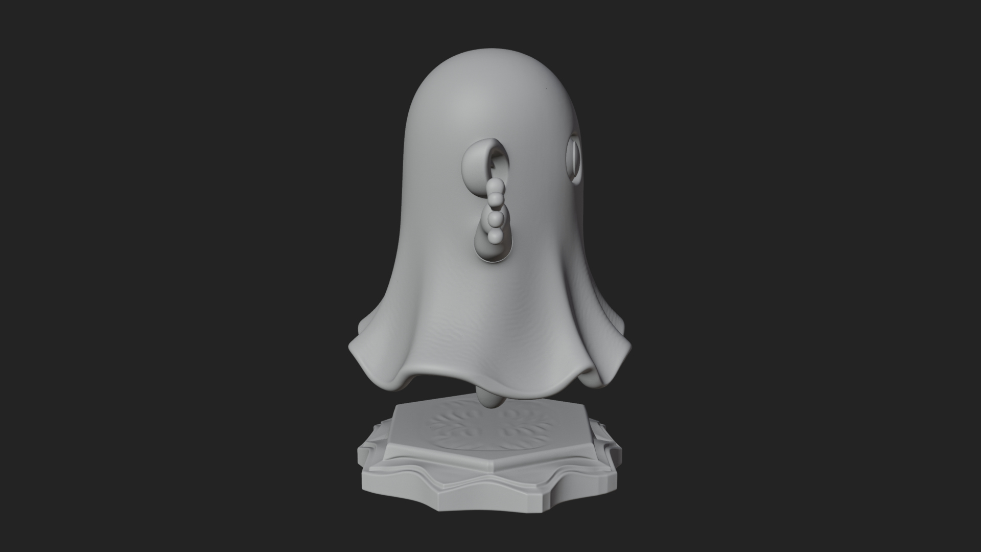 Chibi Sheet Ghost Statue Design 3 3D Print Model 3D Model