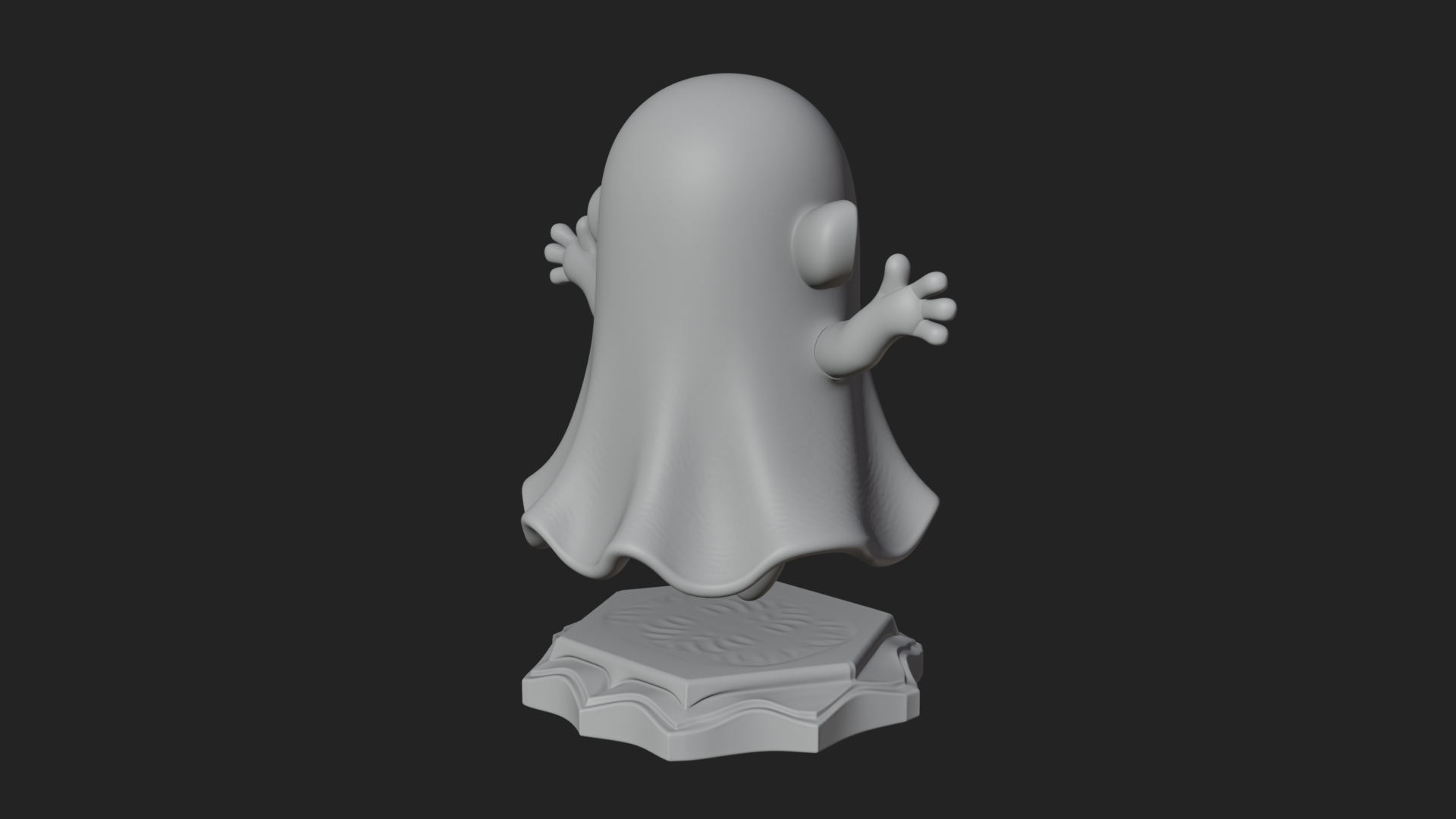 Chibi Sheet Ghost Statue Design 3 3D Print Model 3D Model