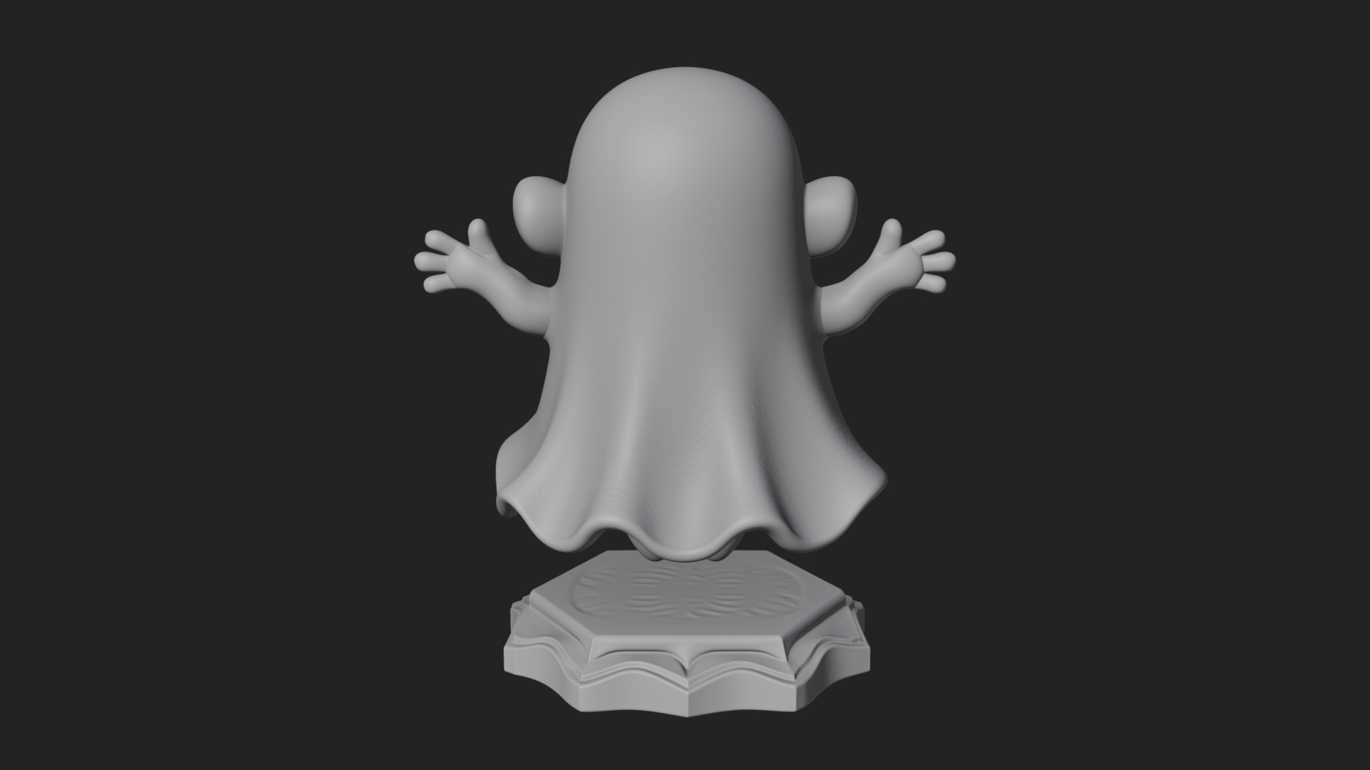Chibi Sheet Ghost Statue Design 3 3D Print Model 3D Model