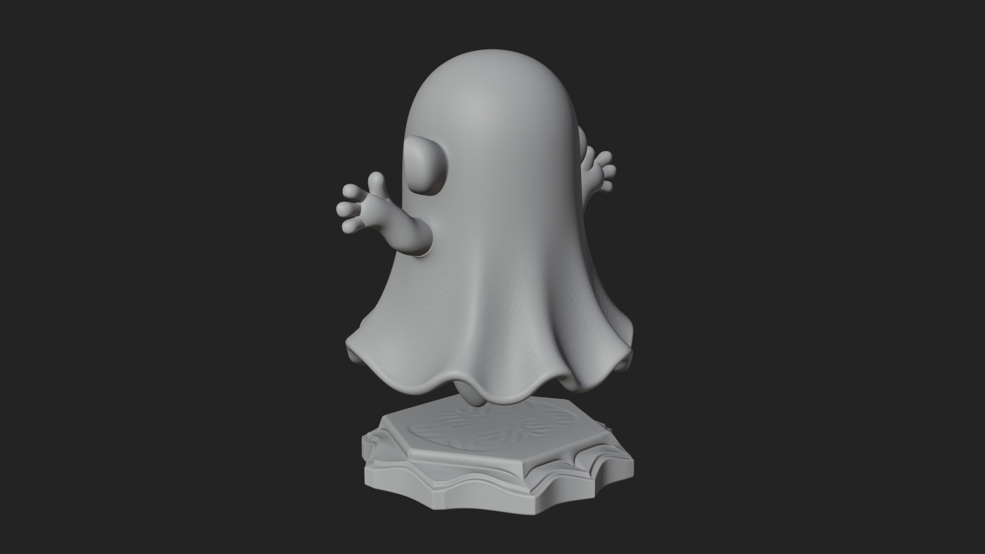 Chibi Sheet Ghost Statue Design 3 3D Print Model 3D Model
