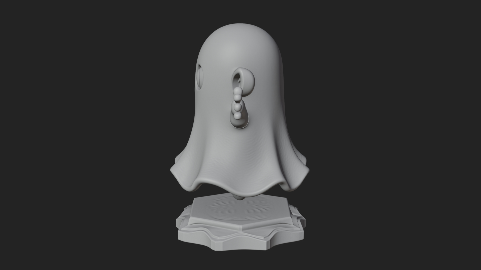 Chibi Sheet Ghost Statue Design 3 3D Print Model 3D Model