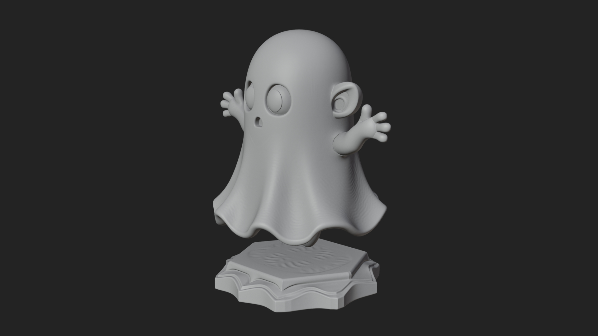 Chibi Sheet Ghost Statue Design 3 3D Print Model 3D Model