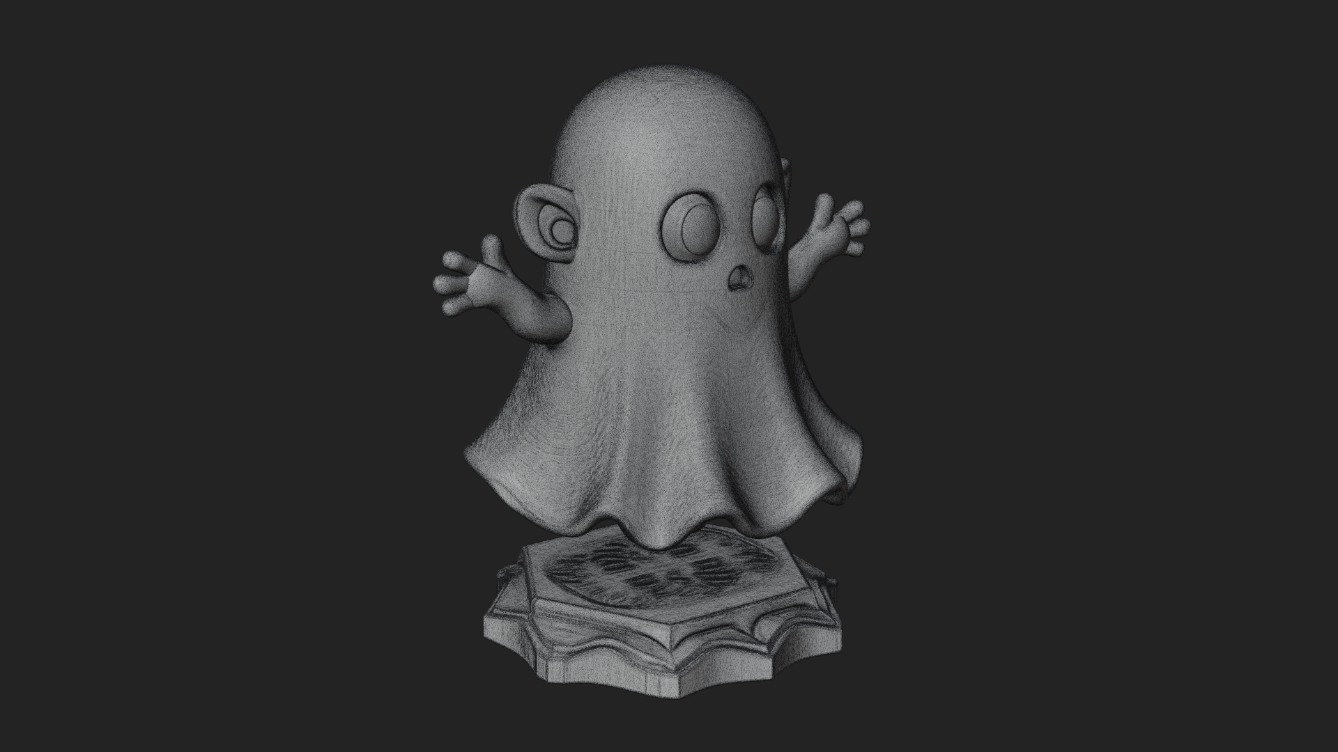 Chibi Sheet Ghost Statue Design 3 3D Print Model 3D Model