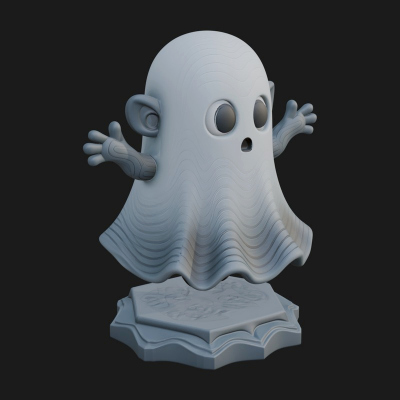 Chibi Sheet Ghost Statue Design 3 3D Print Model