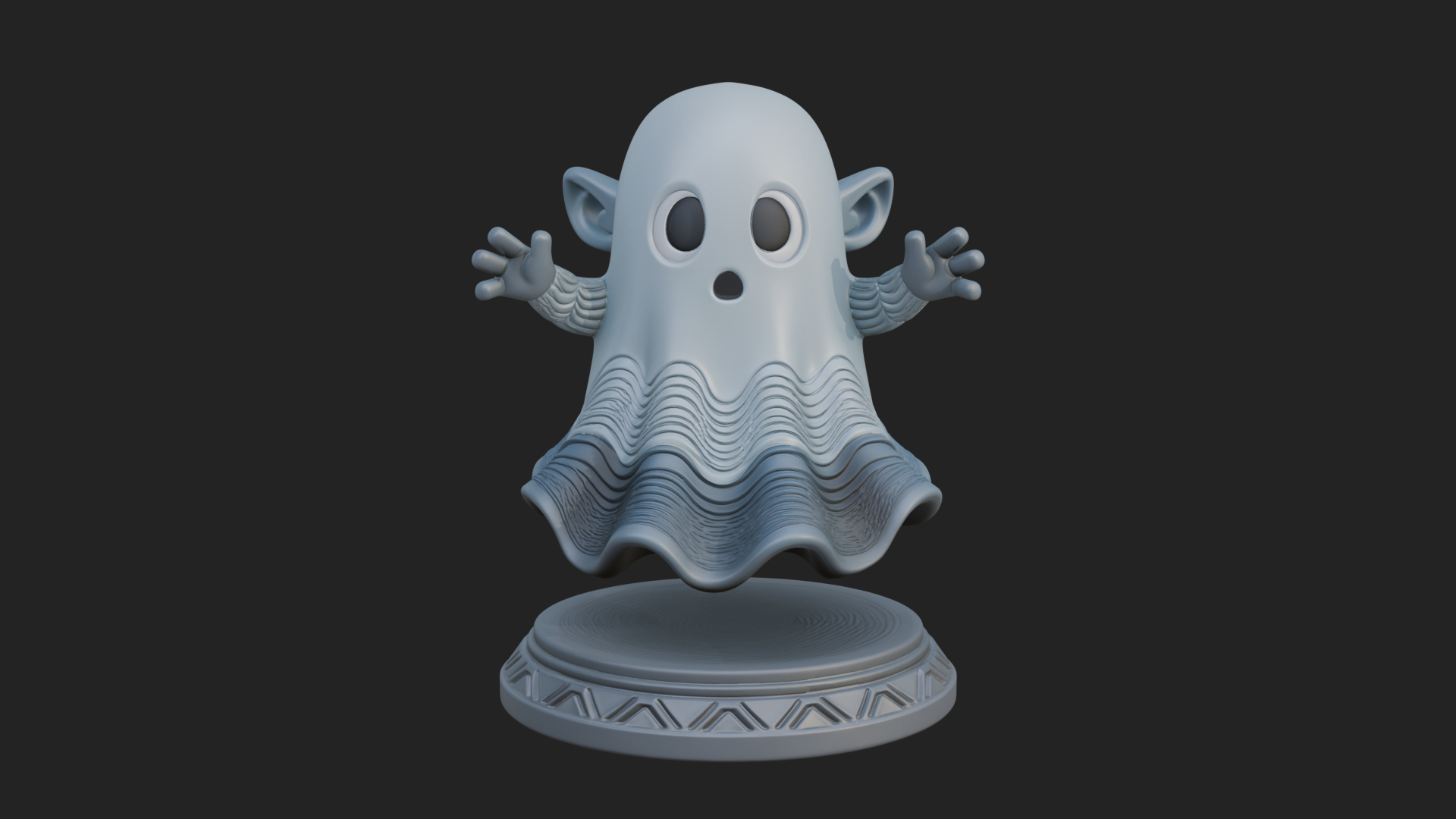 Chibi Sheet Ghost Statue Design 4 3D Print Model 3D Model