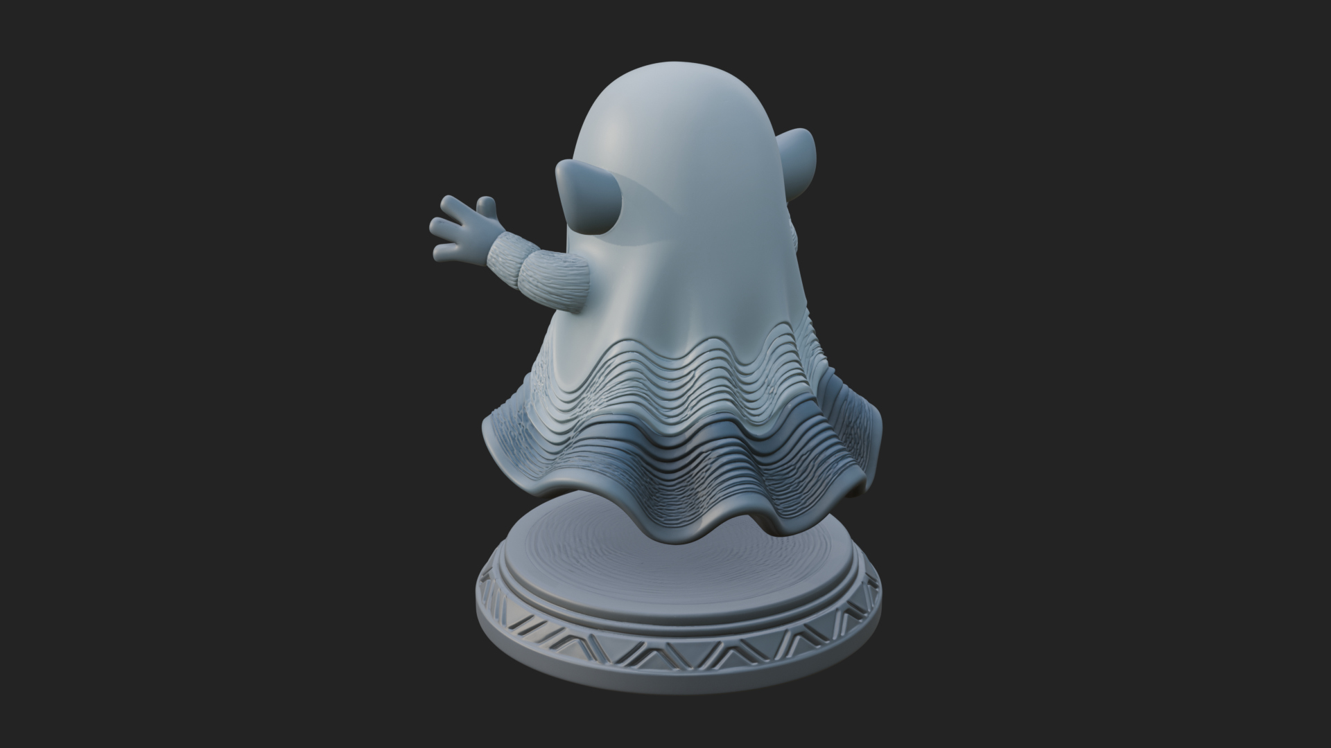 Chibi Sheet Ghost Statue Design 4 3D Print Model 3D Model