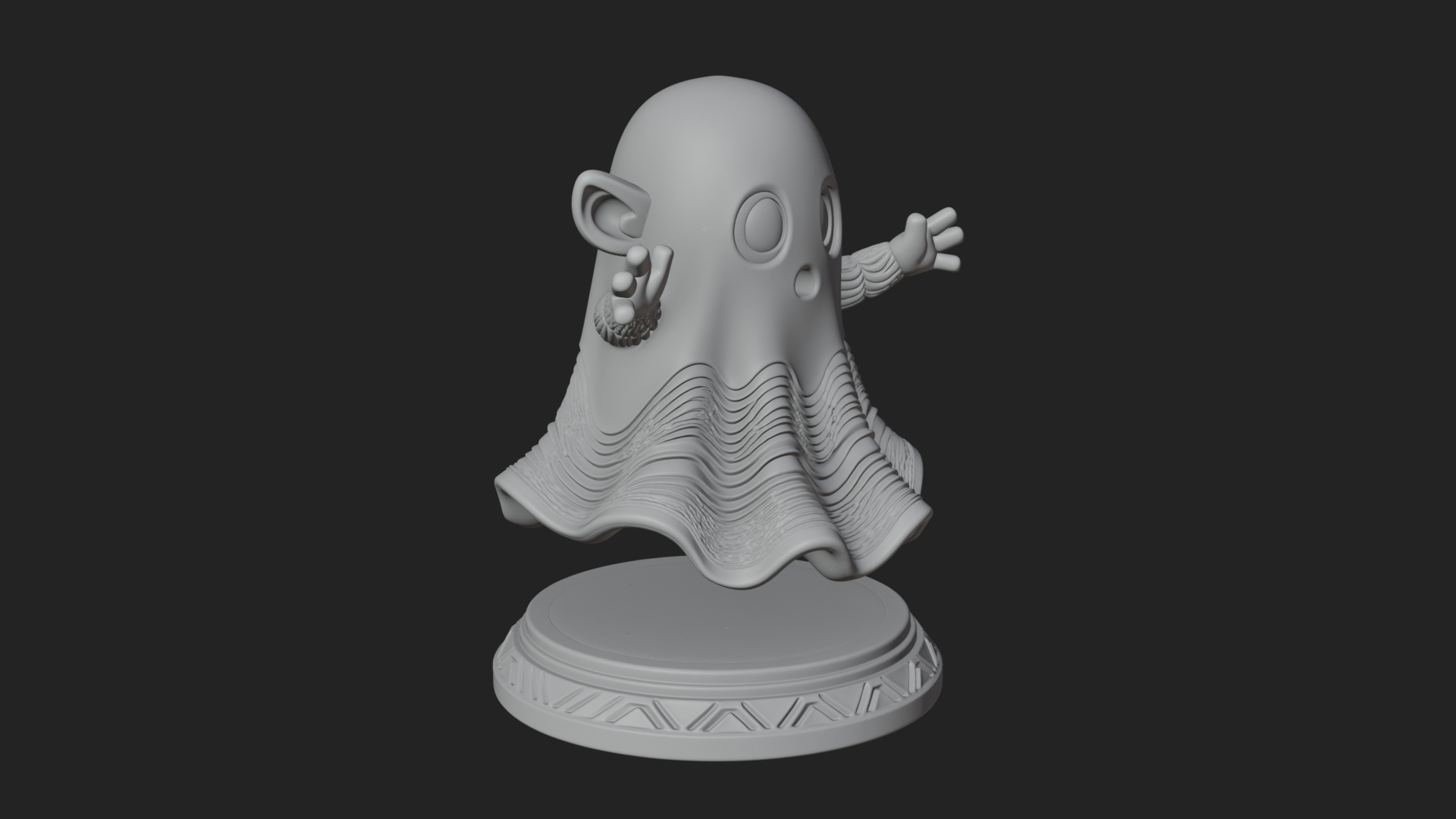 Chibi Sheet Ghost Statue Design 4 3D Print Model 3D Model