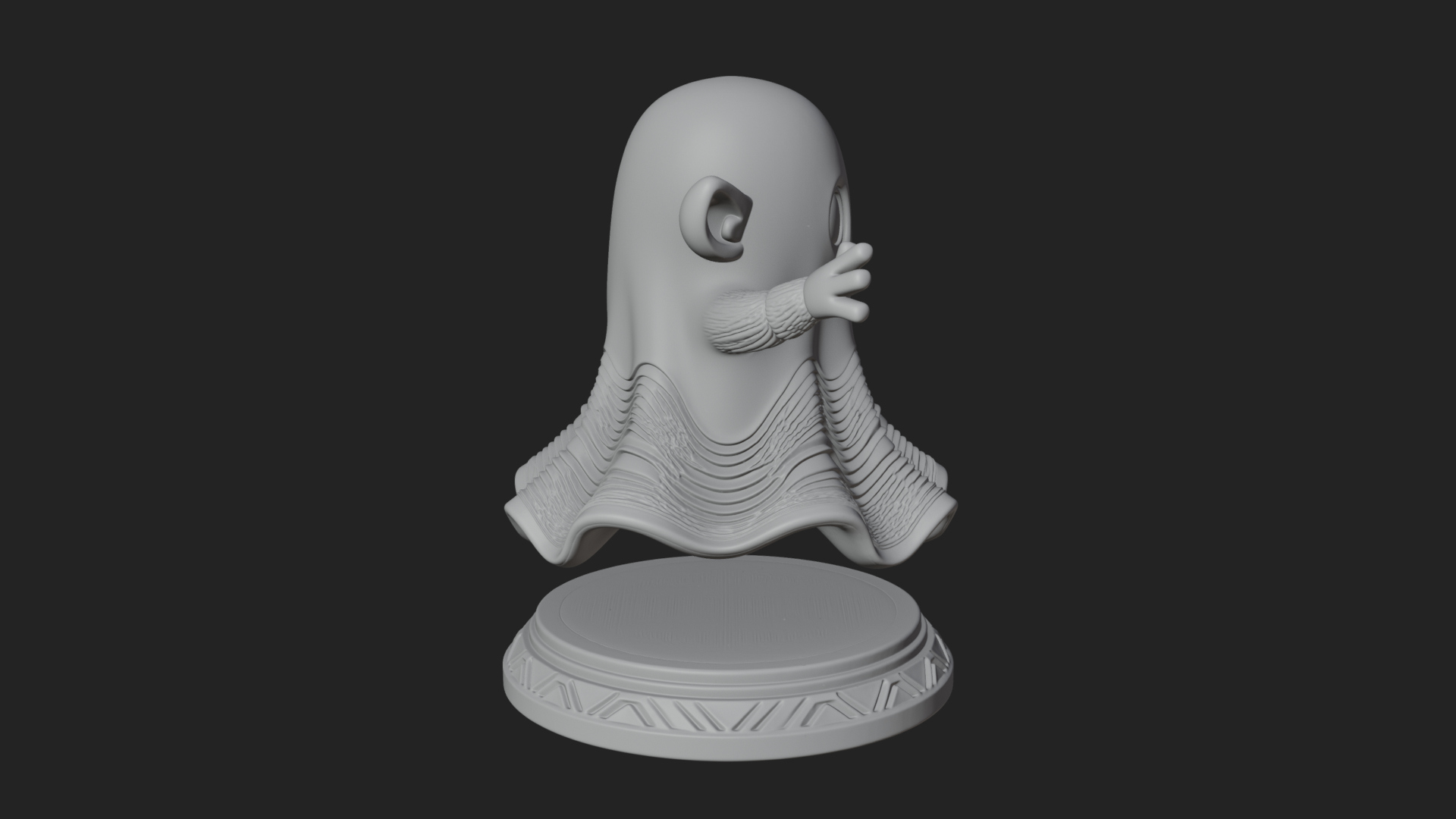 Chibi Sheet Ghost Statue Design 4 3D Print Model 3D Model