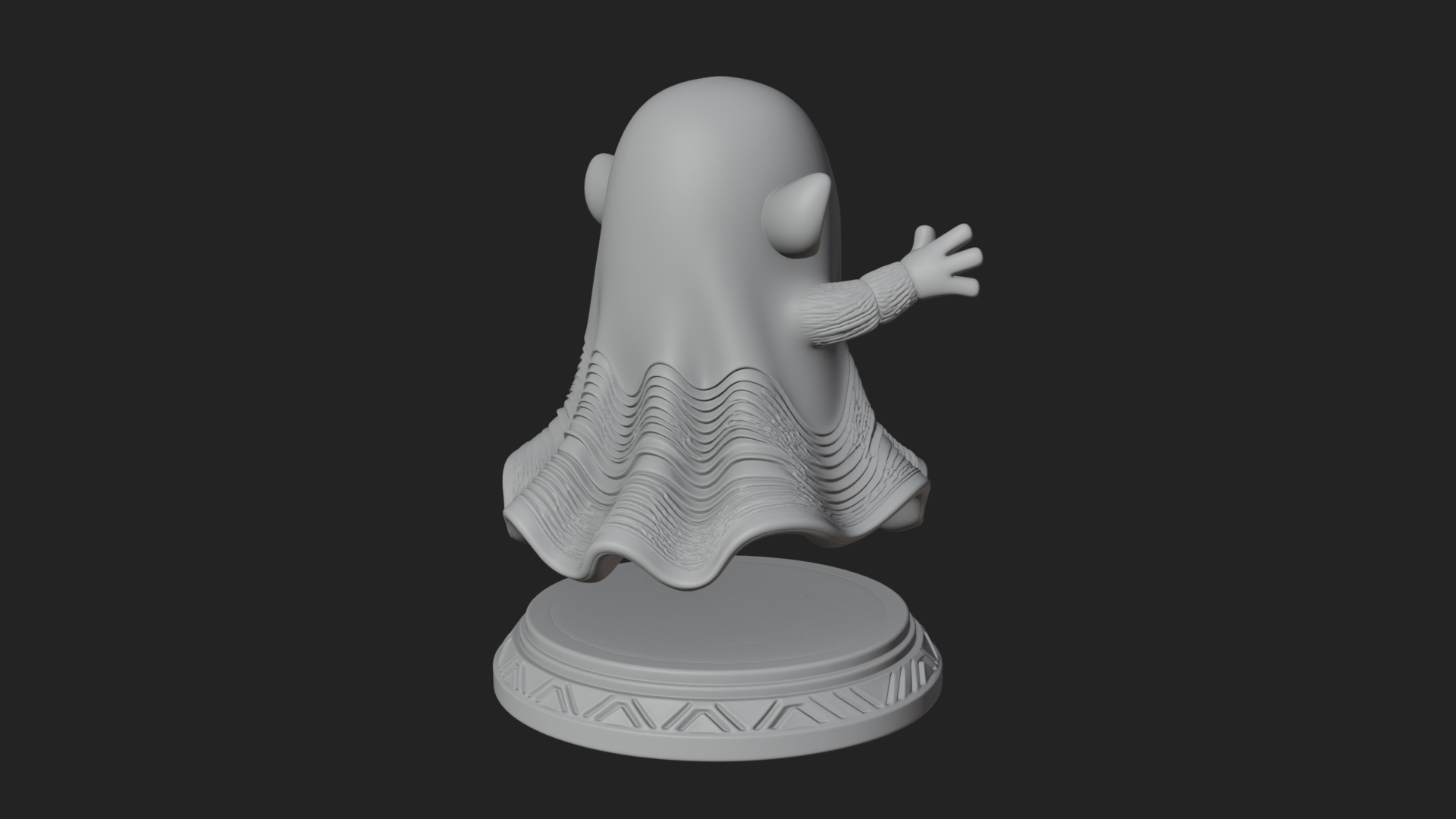 Chibi Sheet Ghost Statue Design 4 3D Print Model 3D Model