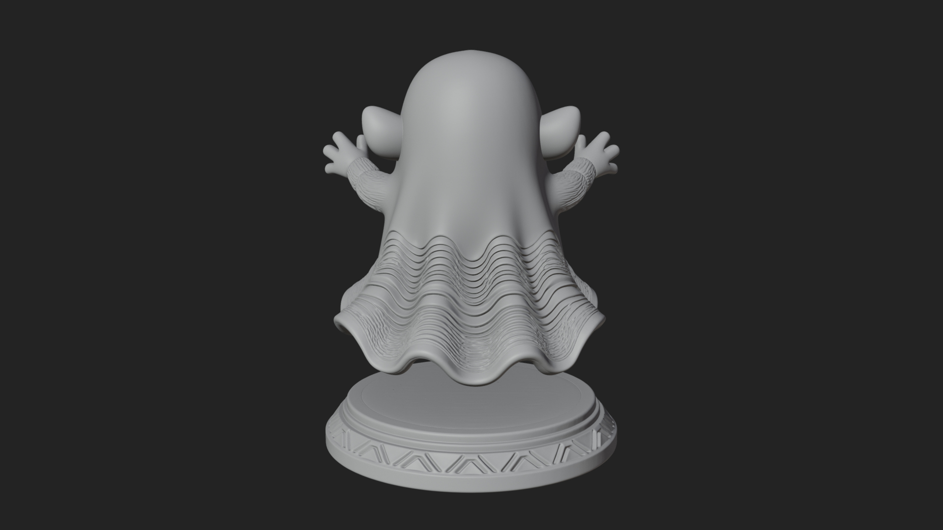 Chibi Sheet Ghost Statue Design 4 3D Print Model 3D Model