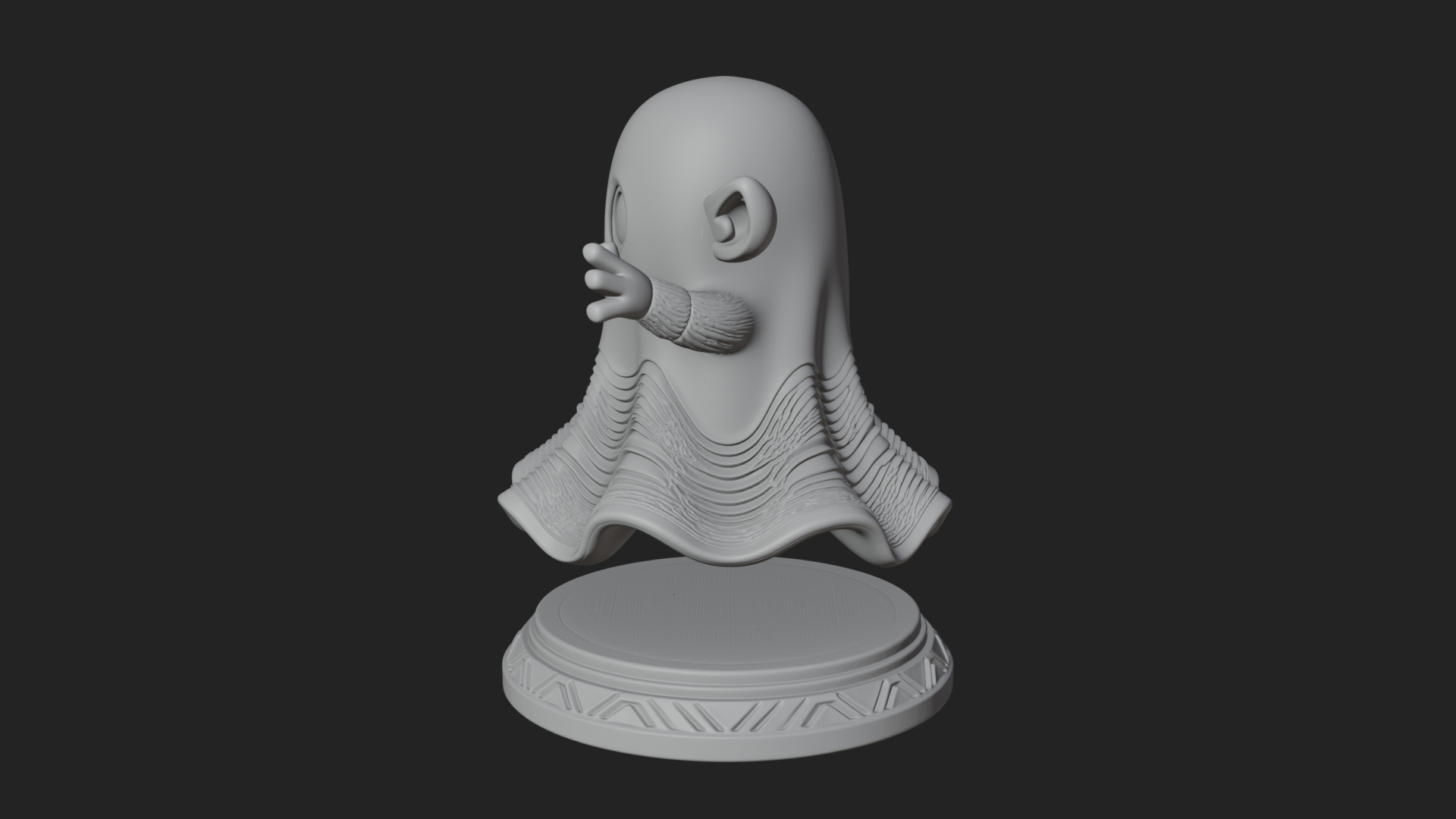 Chibi Sheet Ghost Statue Design 4 3D Print Model 3D Model