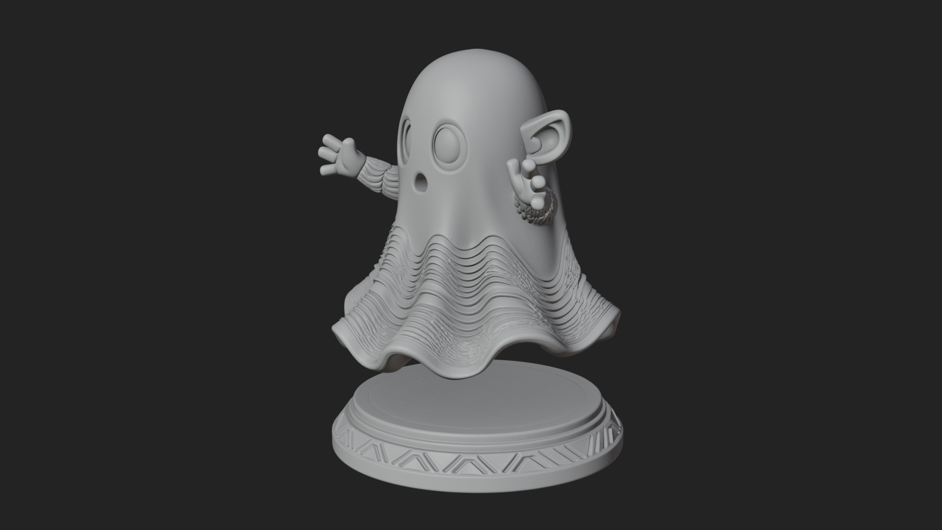 Chibi Sheet Ghost Statue Design 4 3D Print Model 3D Model