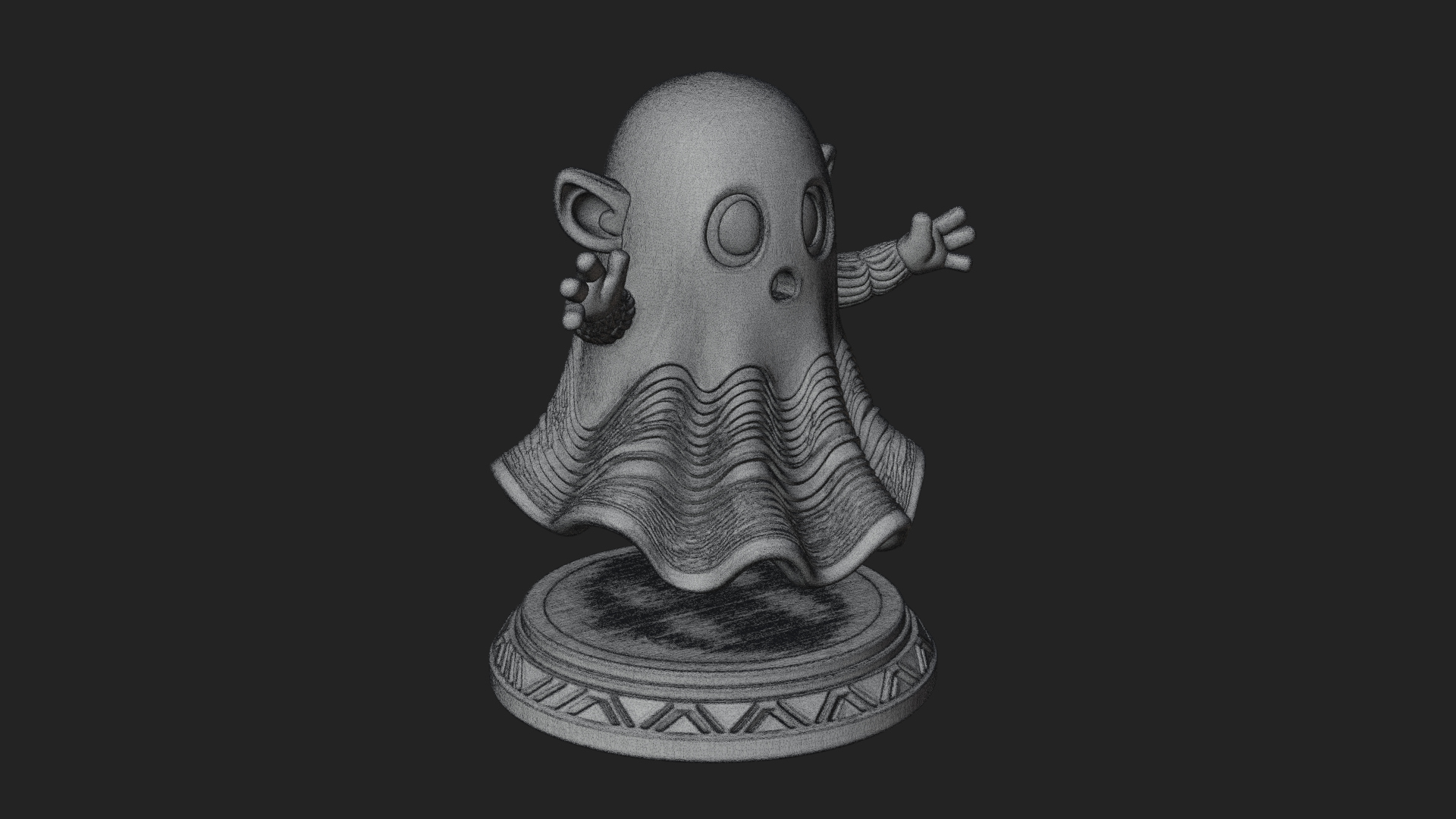 Chibi Sheet Ghost Statue Design 4 3D Print Model 3D Model