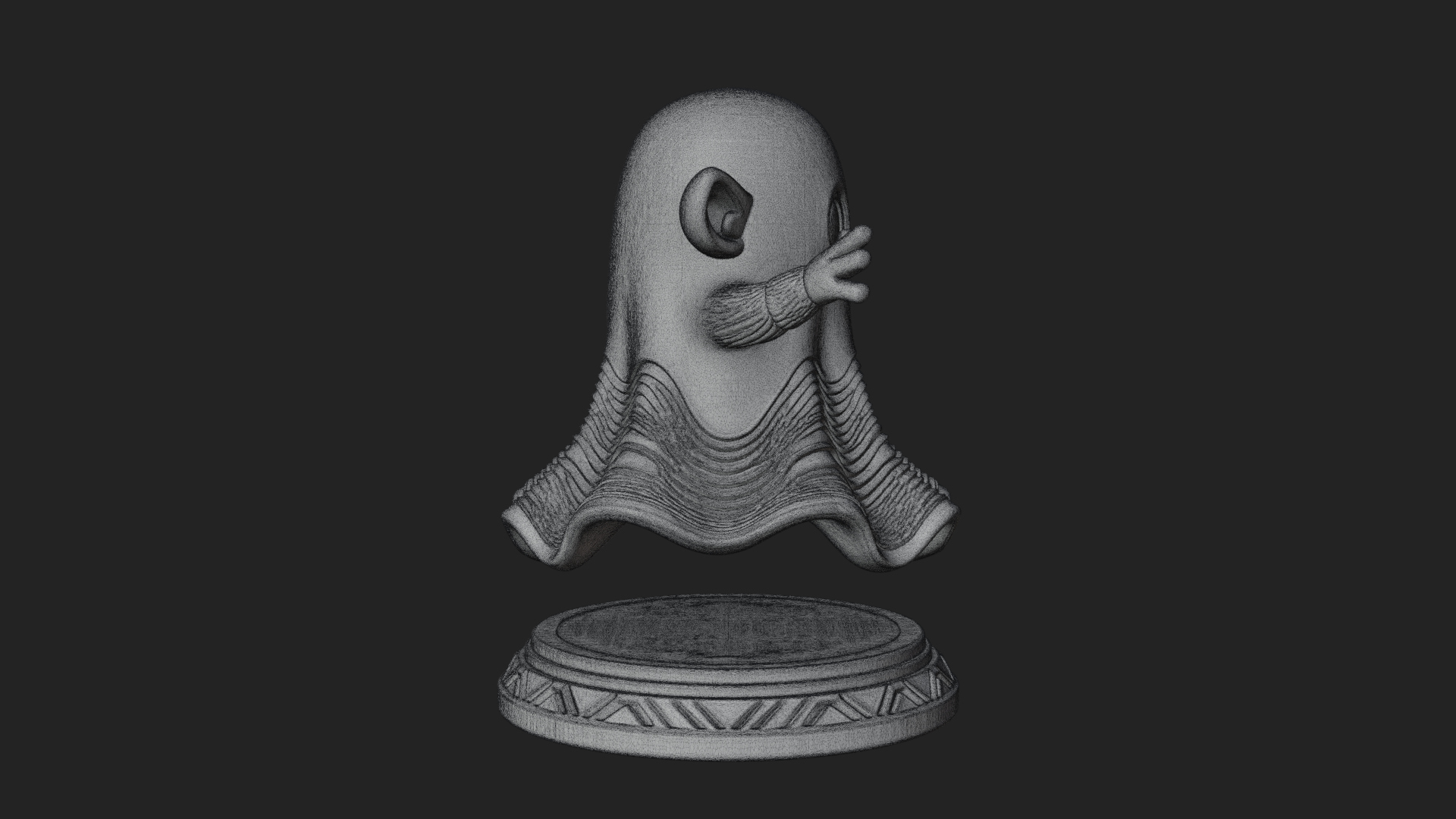 Chibi Sheet Ghost Statue Design 4 3D Print Model 3D Model