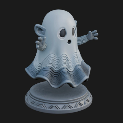 Chibi Sheet Ghost Statue Design 4 3D Print Model