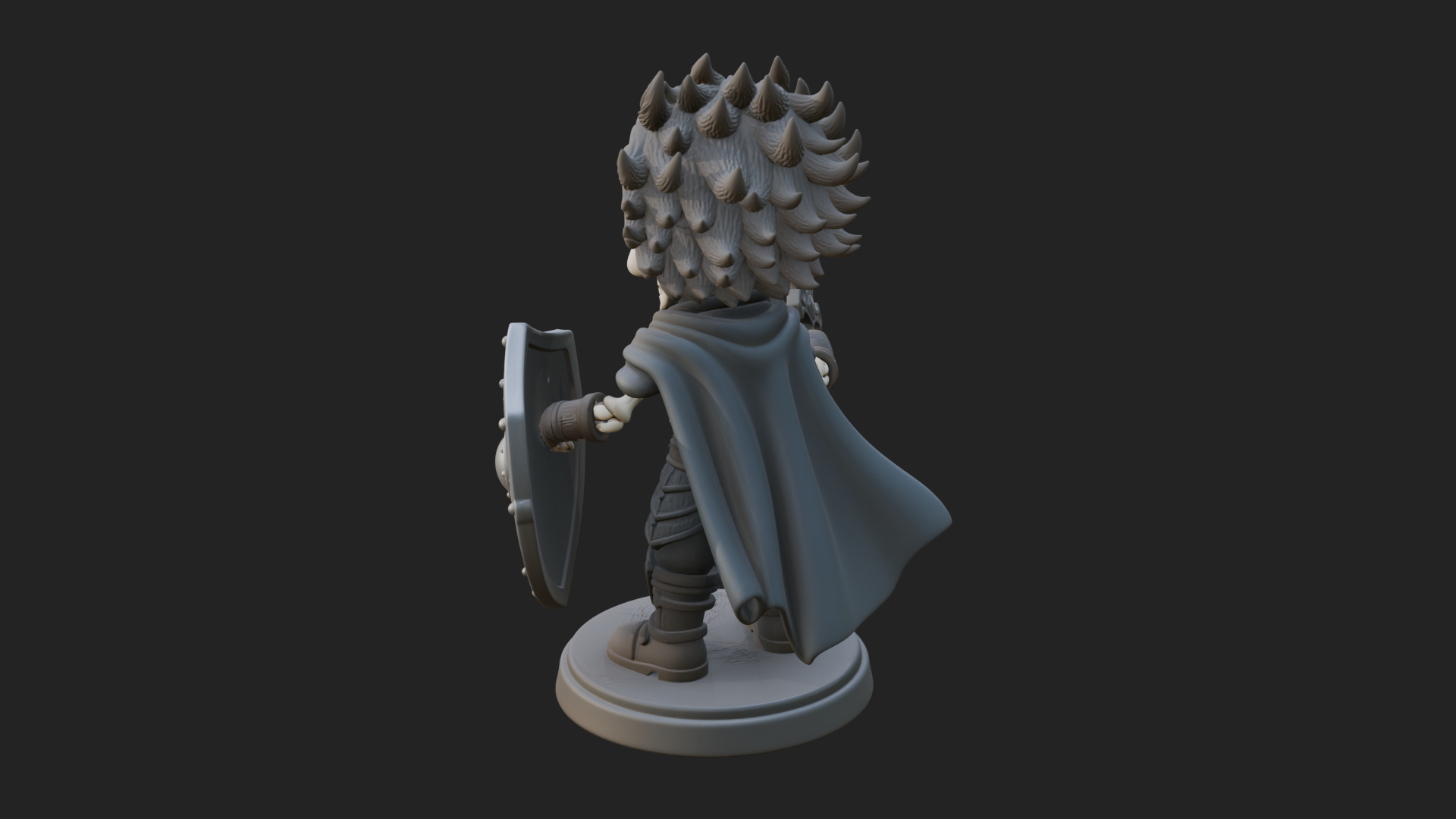 Chibi Skeleton Warrior Statue Design 1 3D Print Model 3D Model